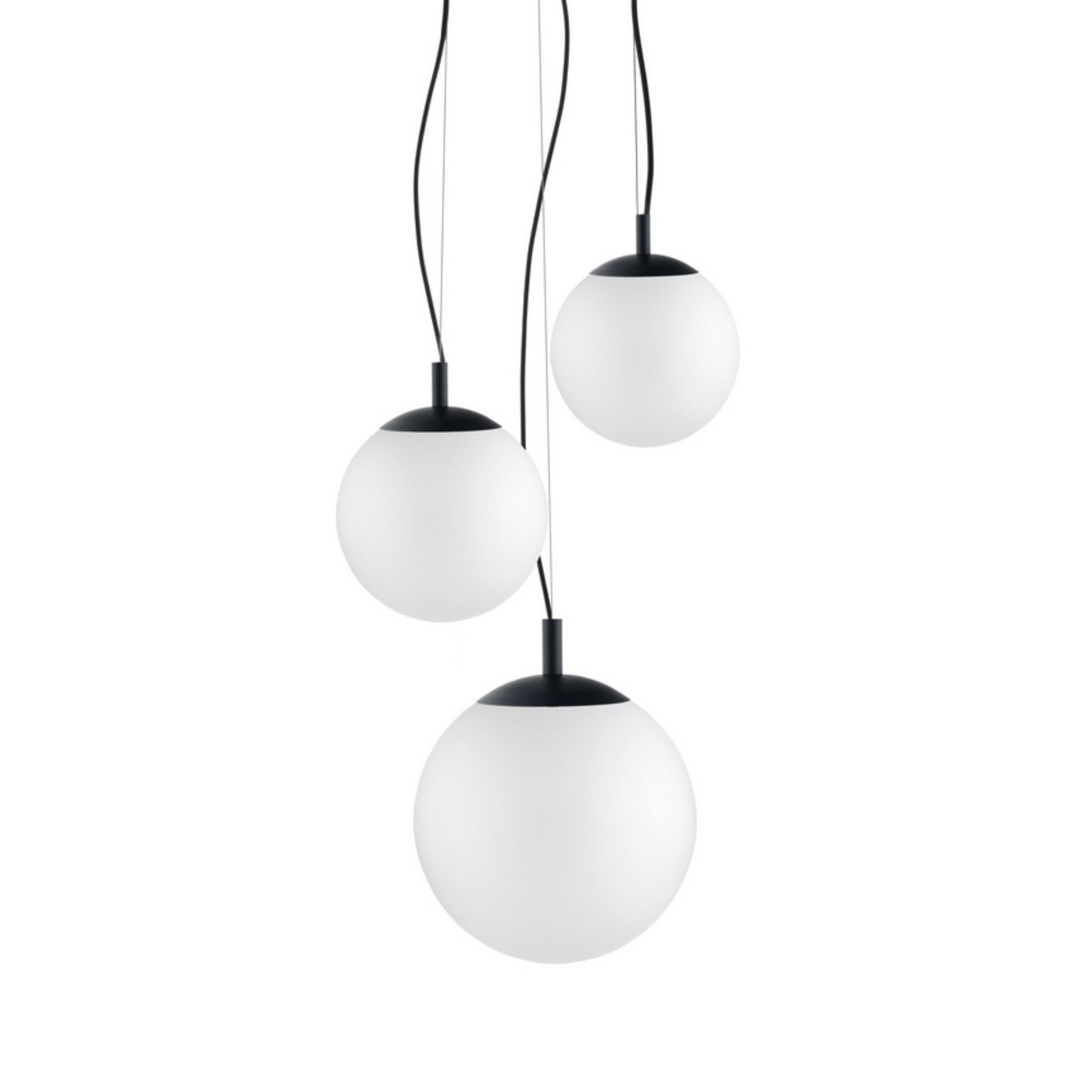 Deckenlampe ALUR 2 milchiges Glas mit schwarzem Finish