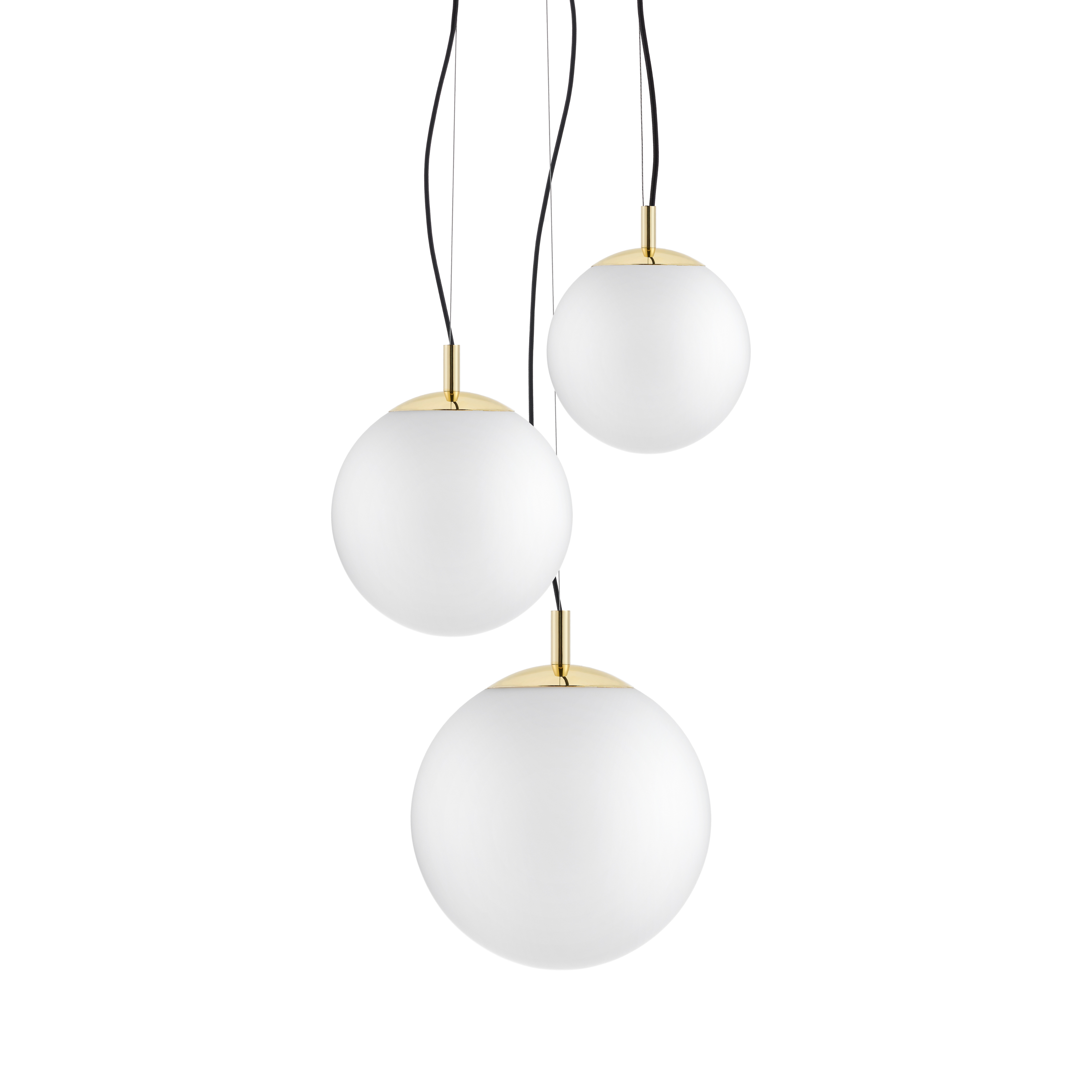 Deckenlampe ALUR 2 mit milchigem Glas und goldener Veredelung