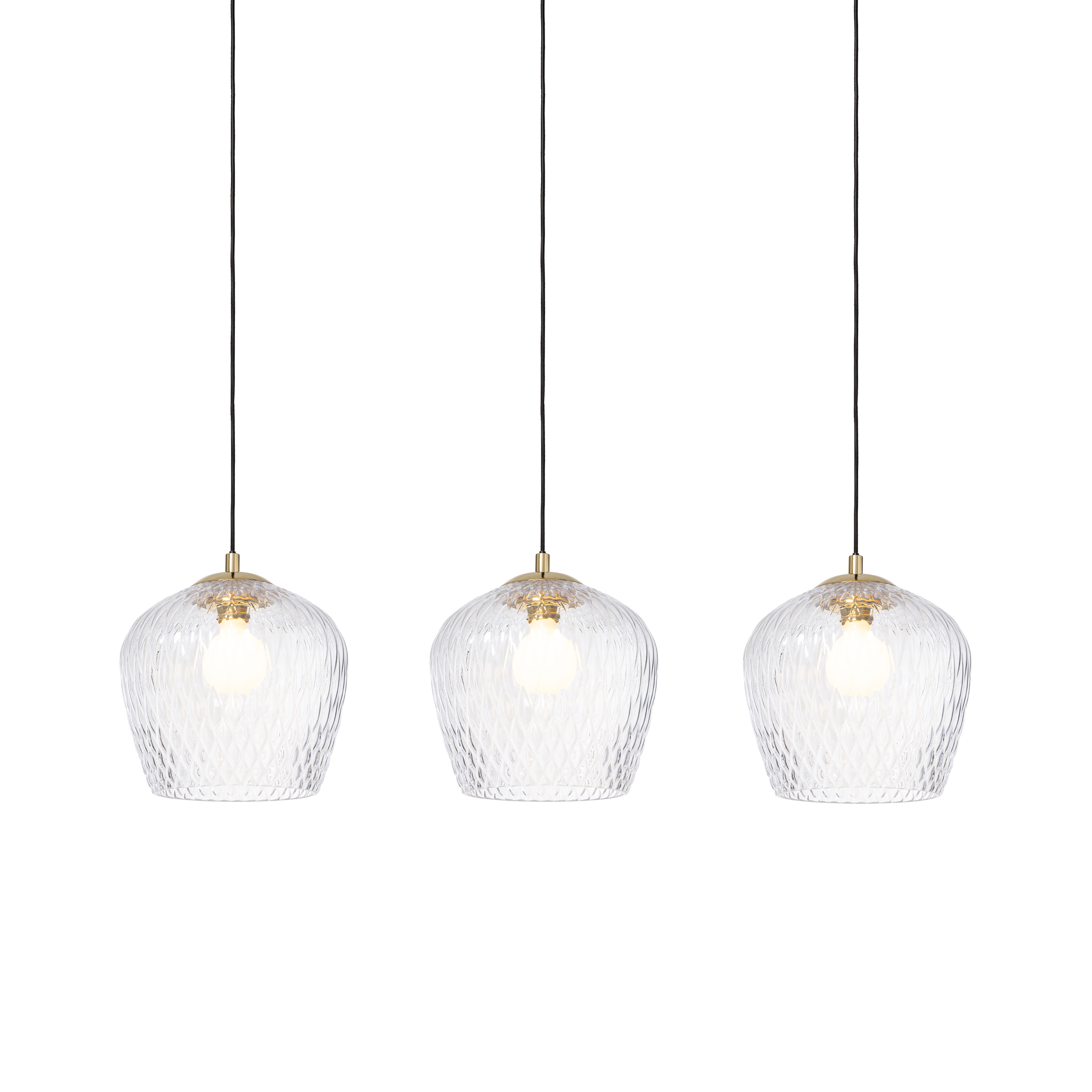 Lampa wisząca na listwie VENUS 3 szklany klosz