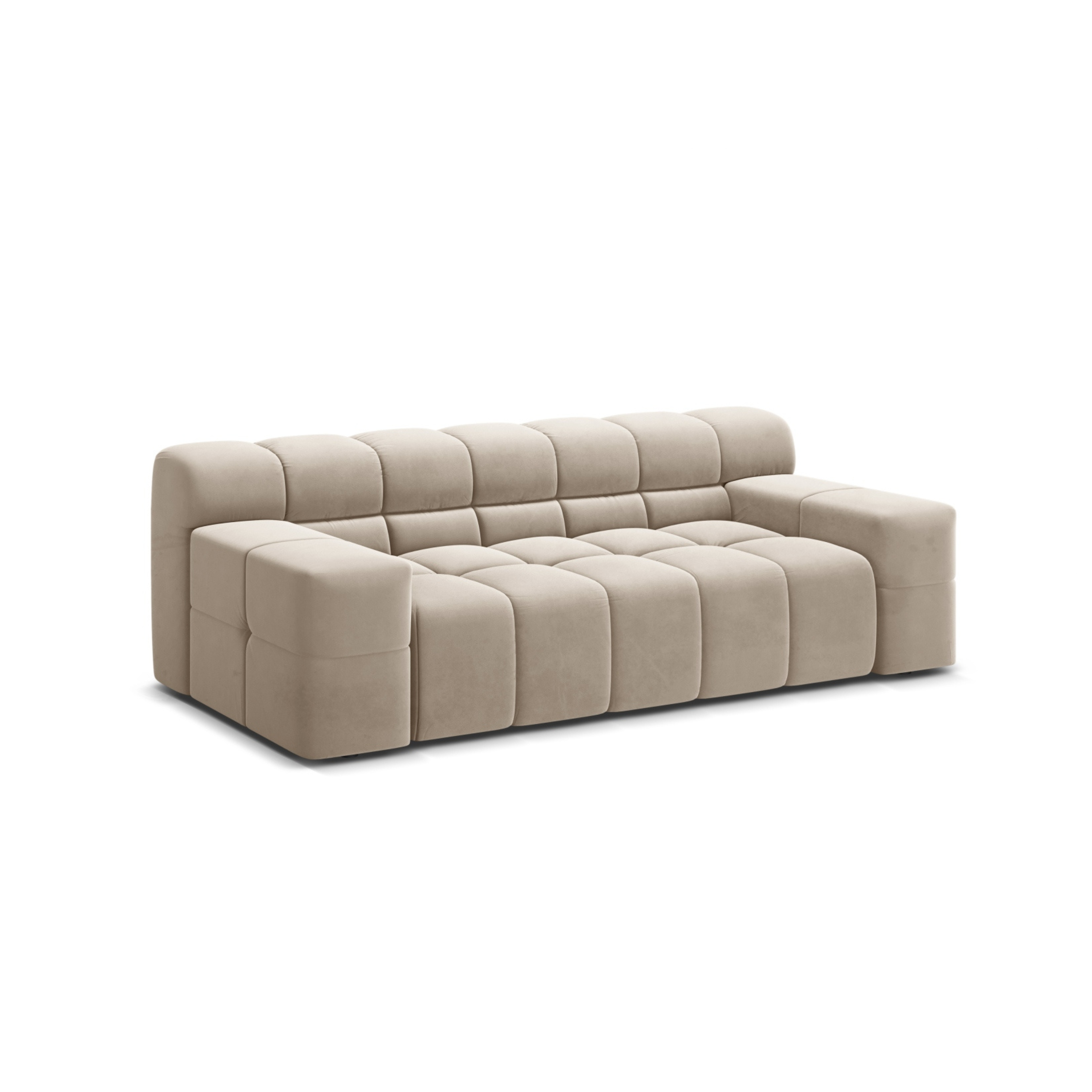 Sofa aksamitna 2-osobowa AGAVE jasnobeżowy