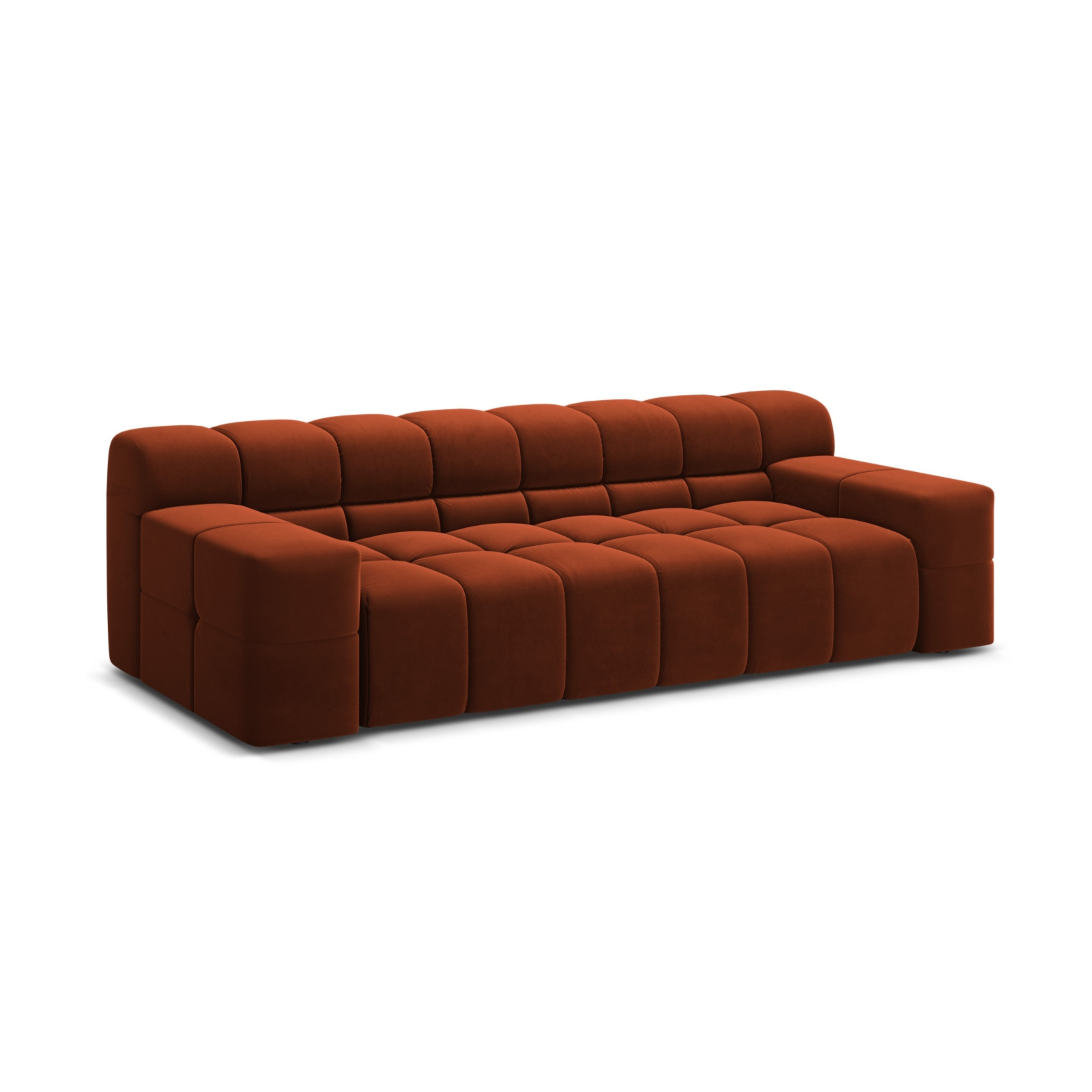 Sofa aksamitna 3-osobowa AGAVE ceglasty