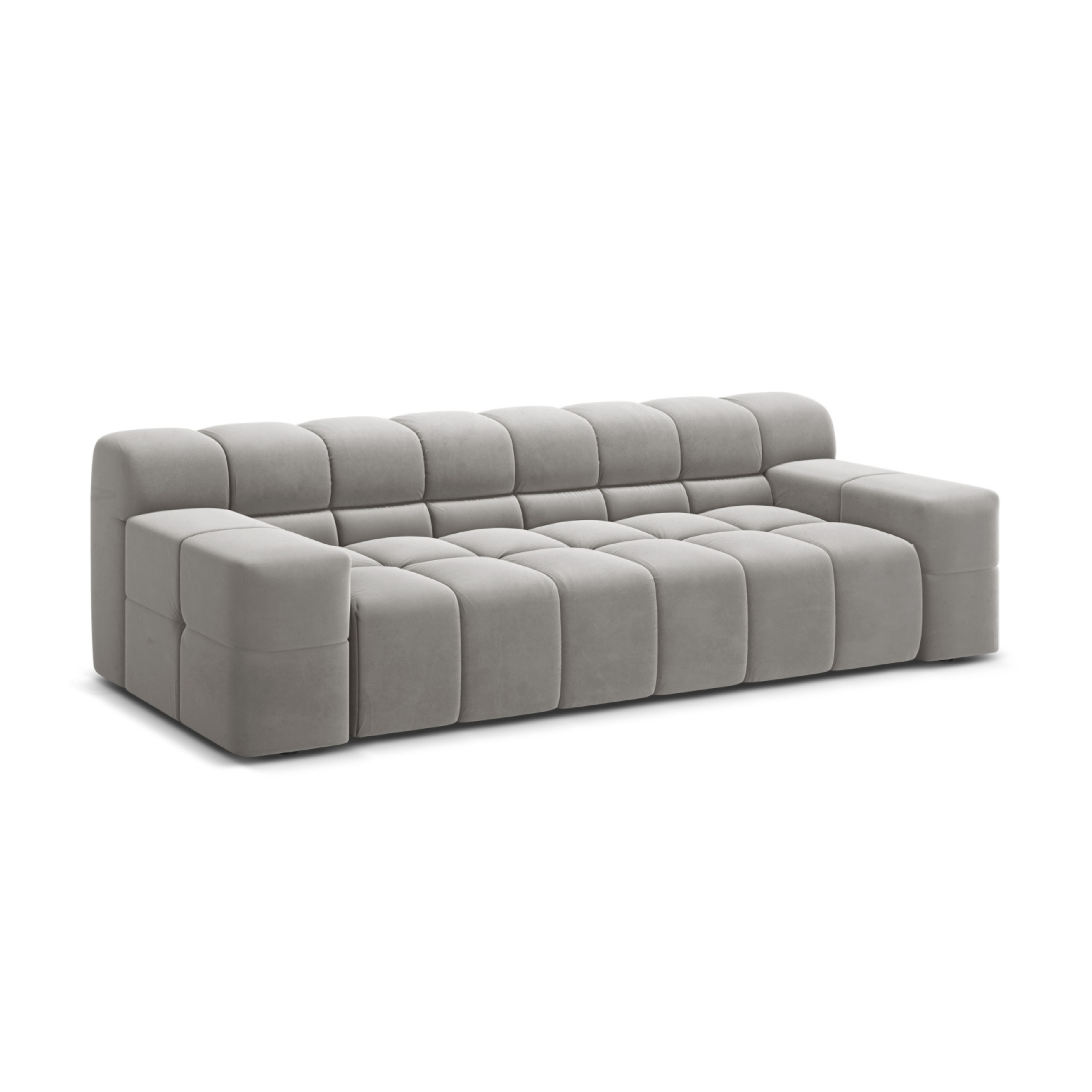 Sofa aksamitna 3-osobowa AGAVE szary