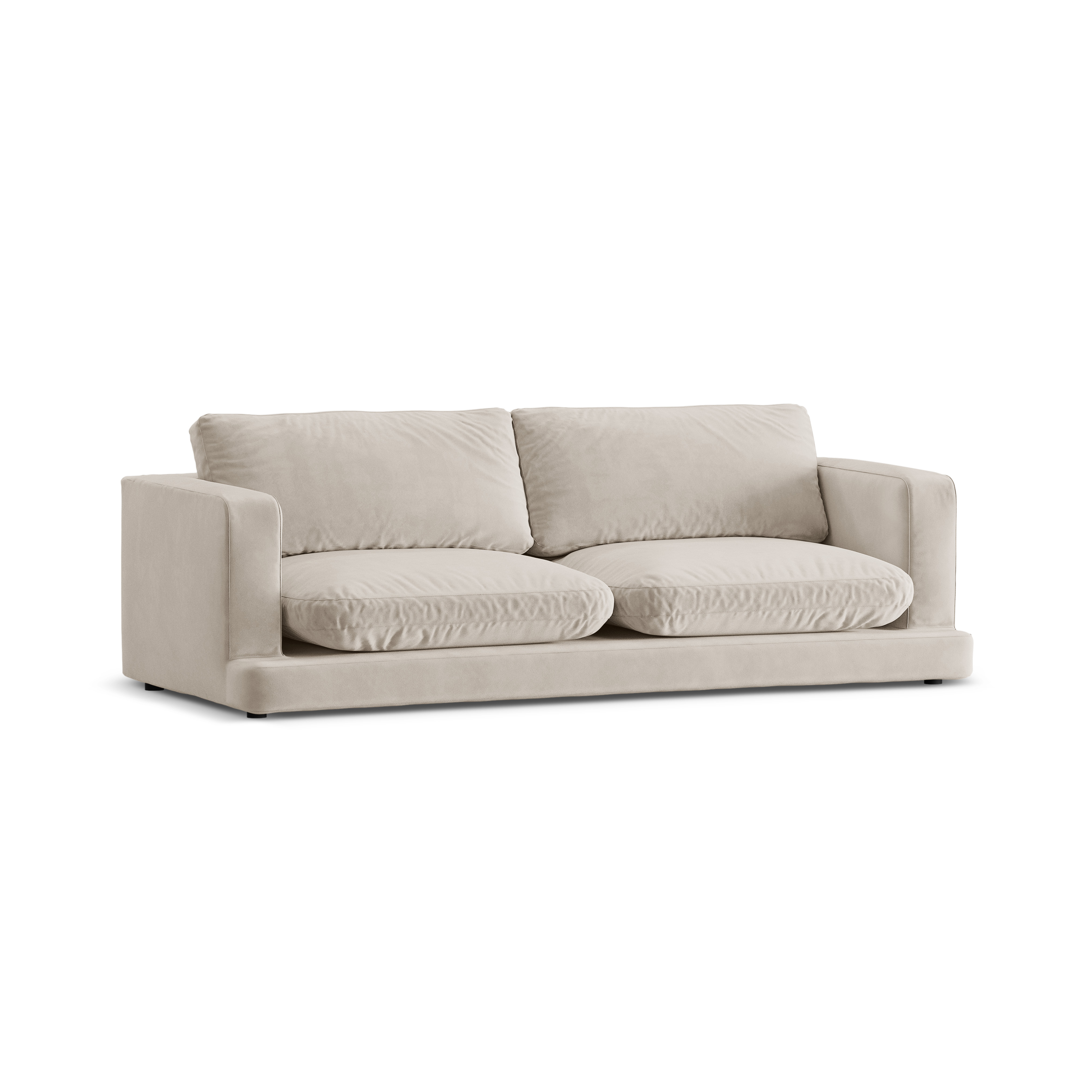 Sofa aksamitna 3-osobowa DAPHNE jasnobeżowy