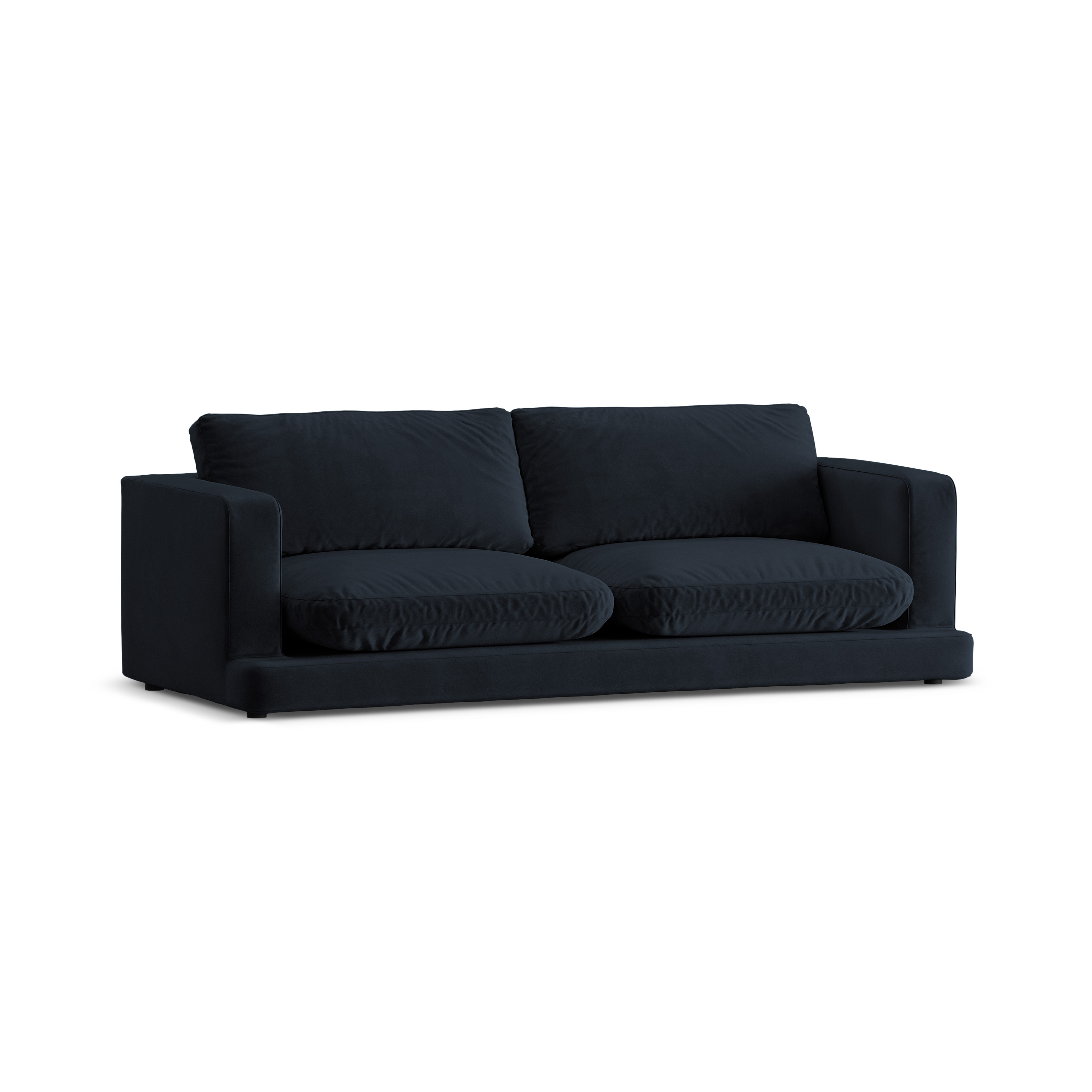 Sofa aus Samt 3-sitzig DAPHNE marineblau