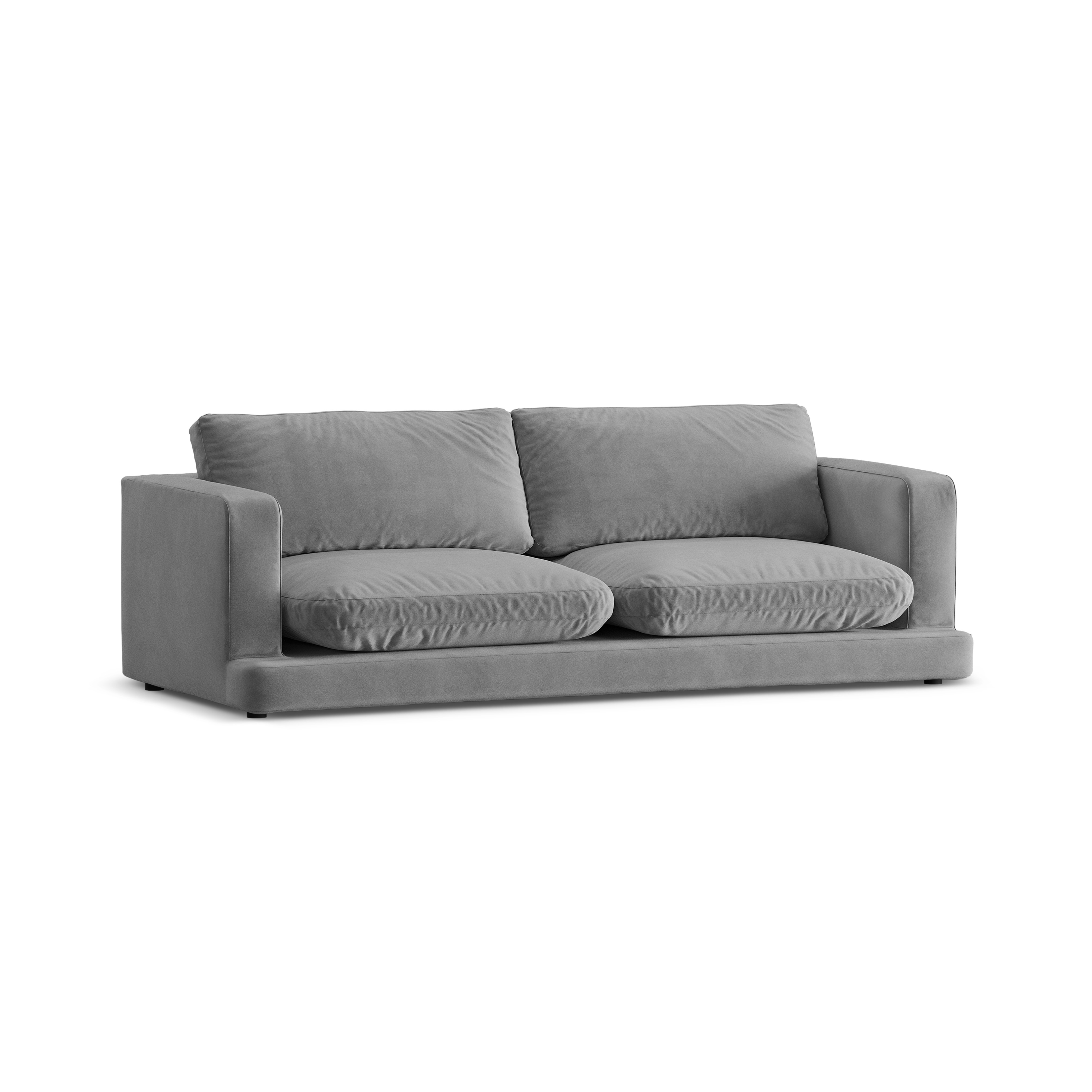 Sofa aksamitna 3-osobowa DAPHNE szary