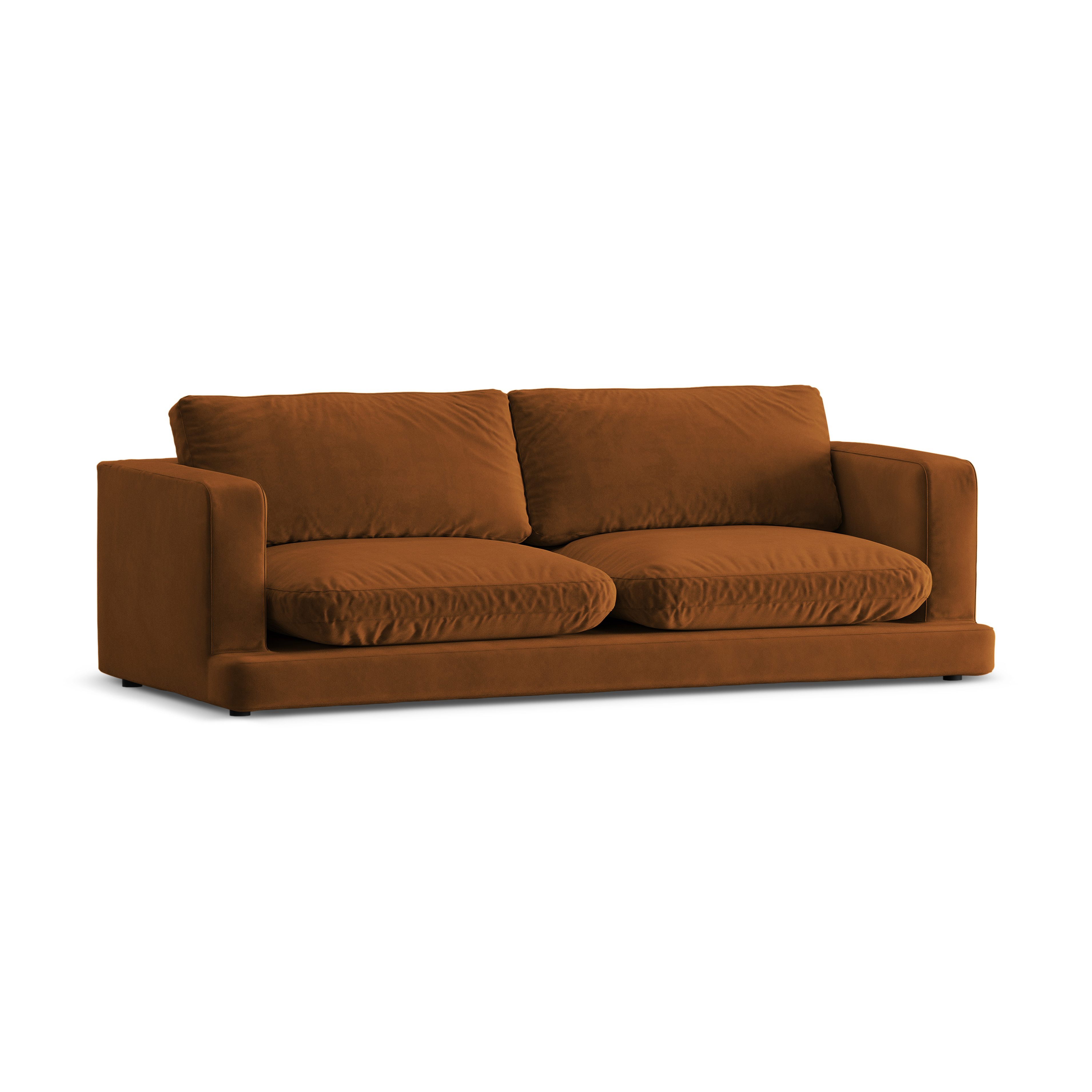 Sofa aksamitna 3-osobowa DAPHNE miedziany
