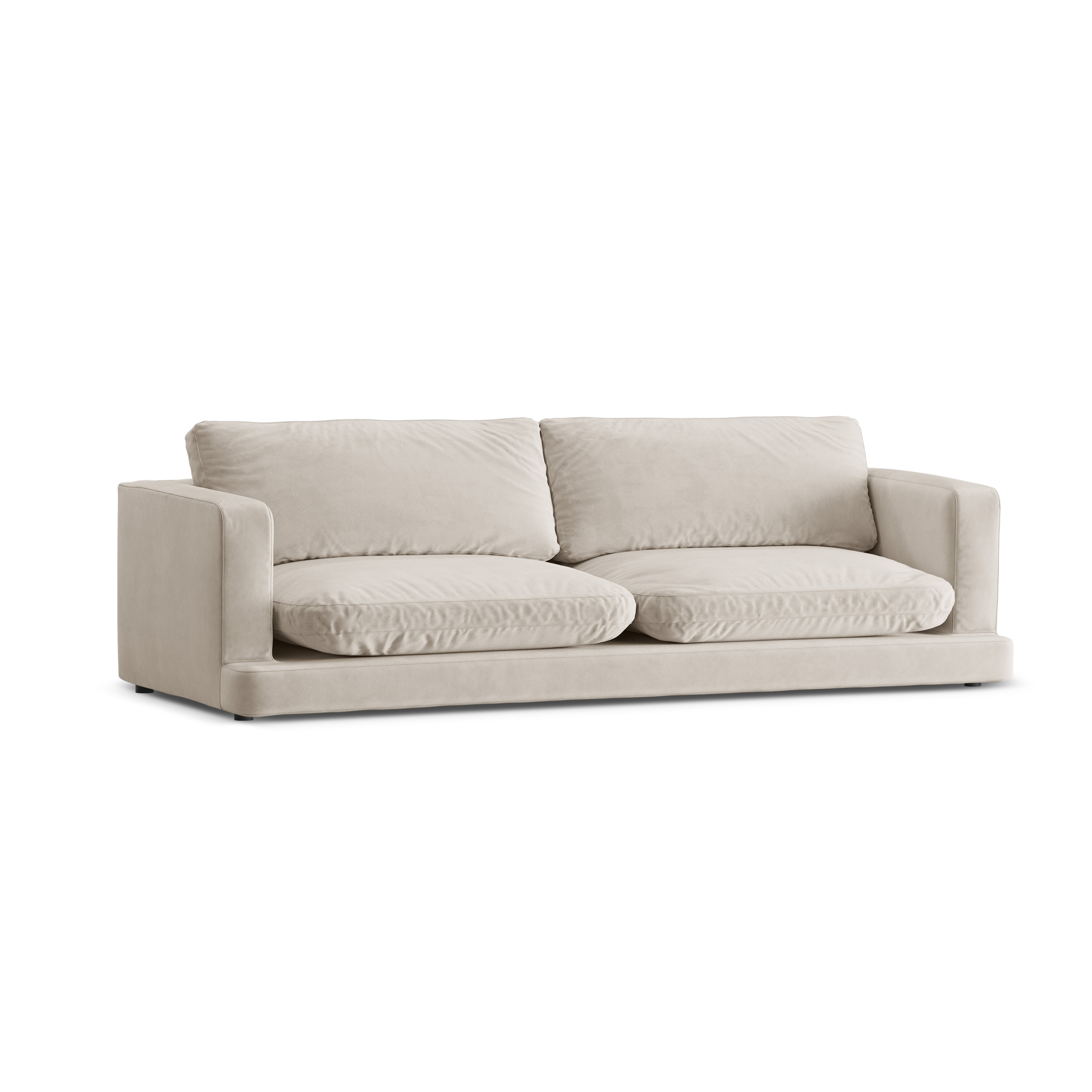 Sofa aksamitna 4-osobowa DAPHNE jasnobeżowy