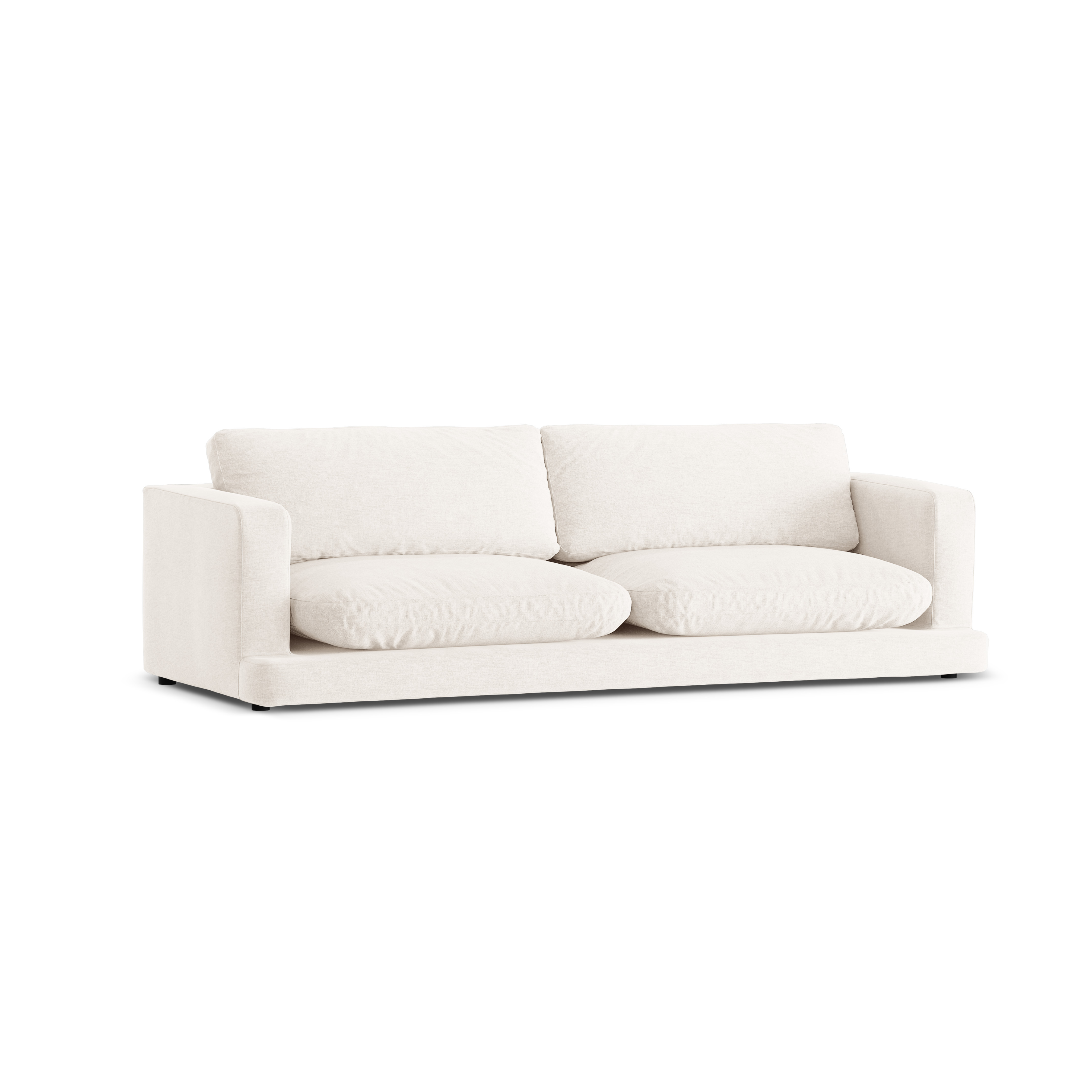 Sofa 4-osobowa DAPHNE złamany biały szenil