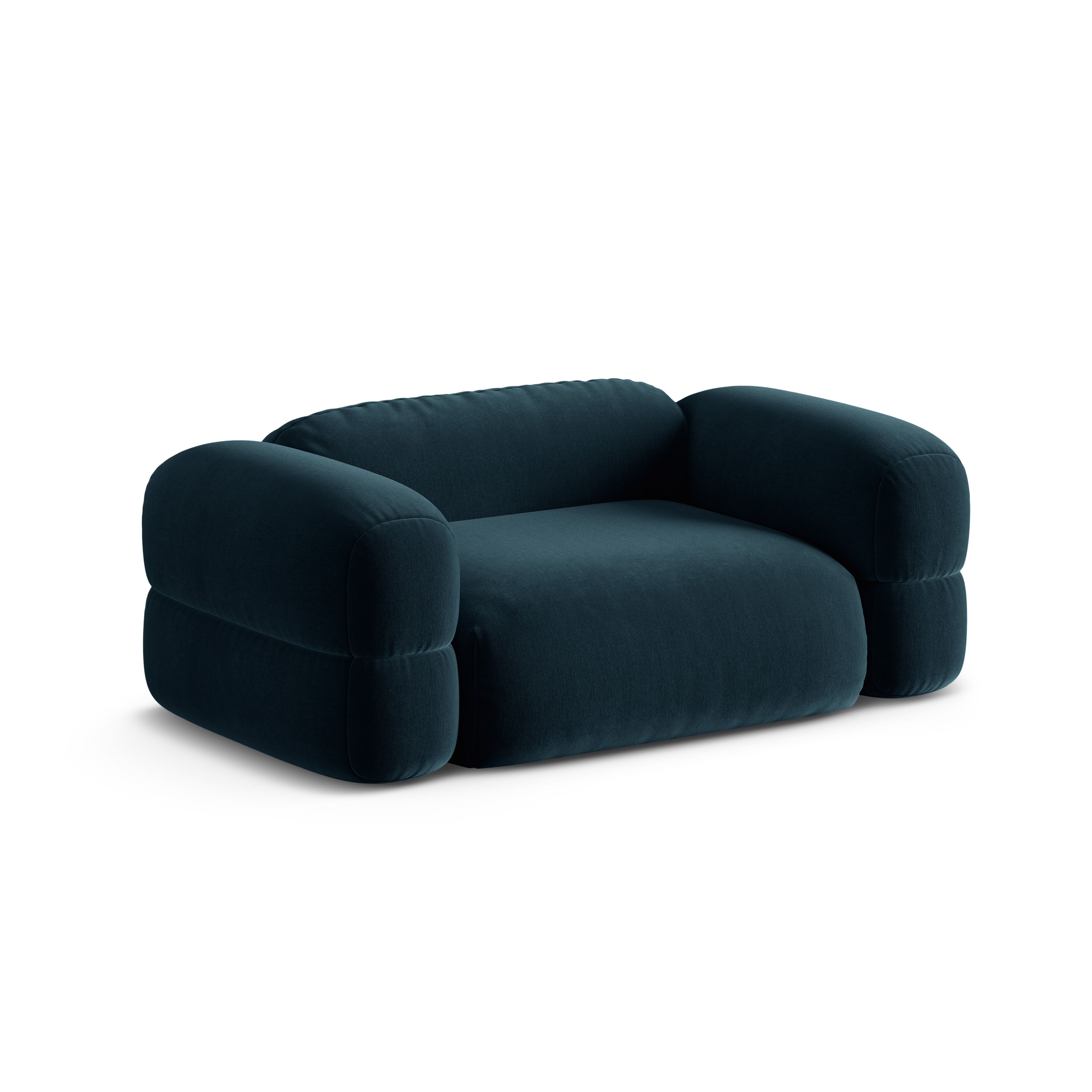 Sofa aksamitna 2-osobowa ROGER niebieski petrol