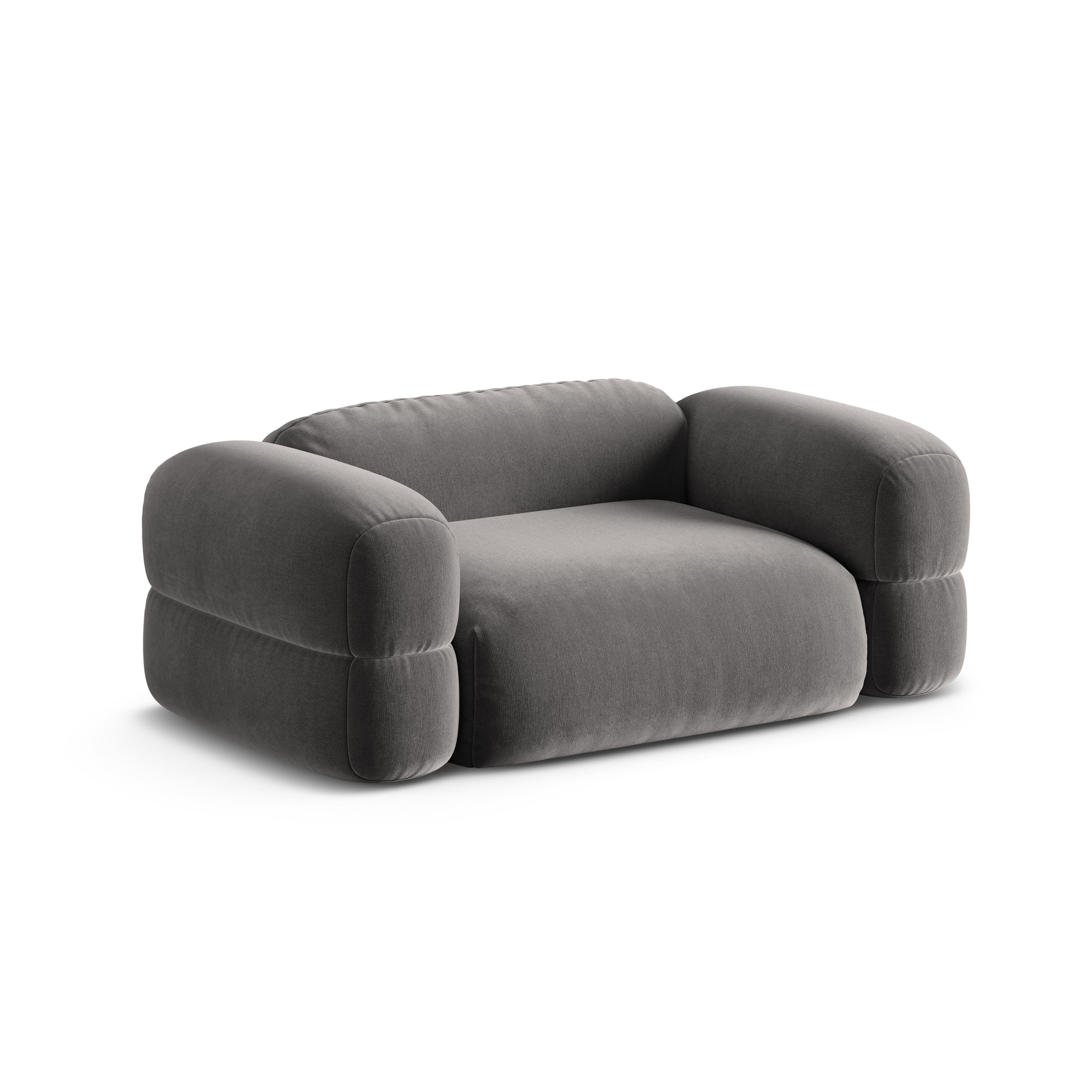 Sofa aksamitna 2-osobowa ROGER szary