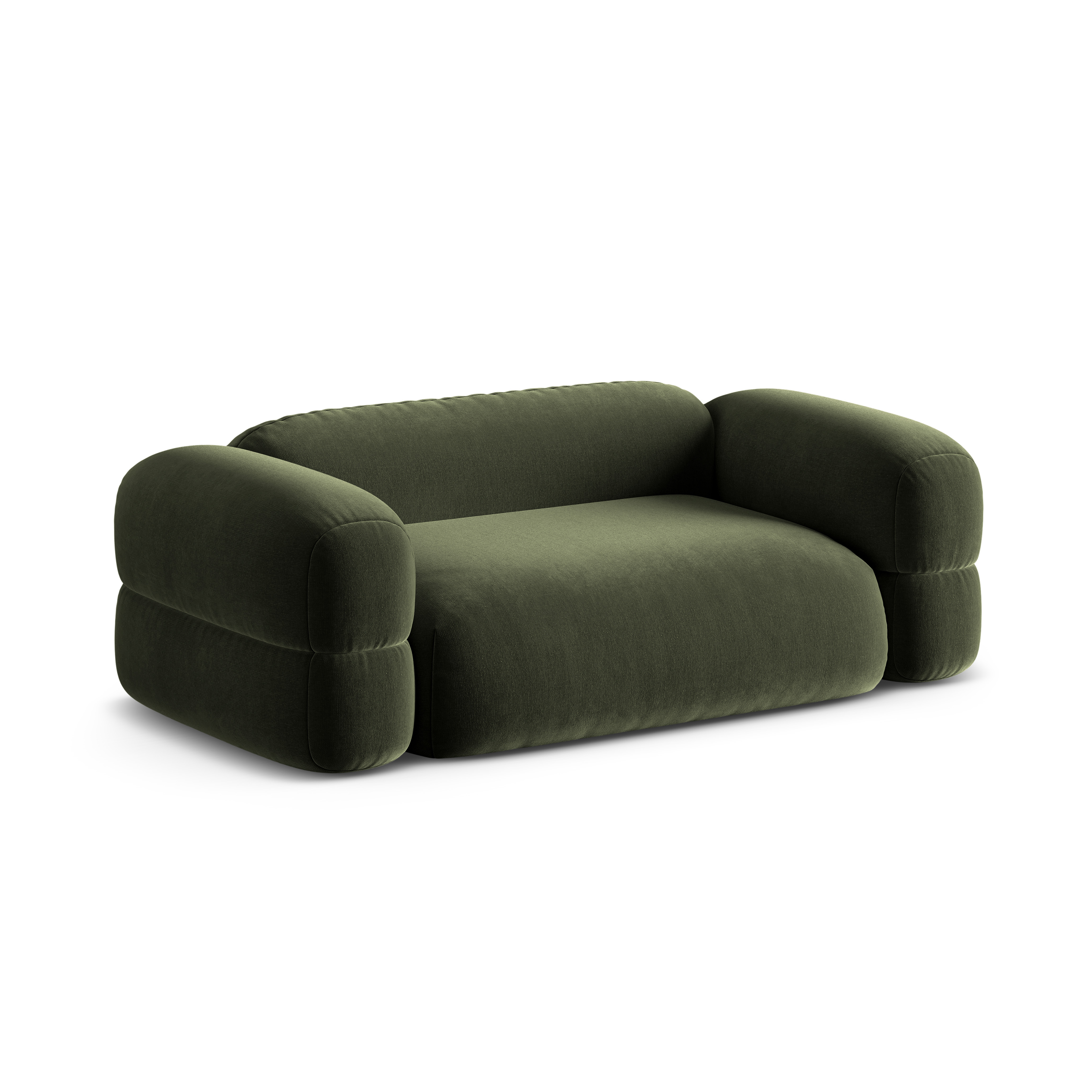 Sofa aksamitna 3-osobowa ROGER oliwkowy