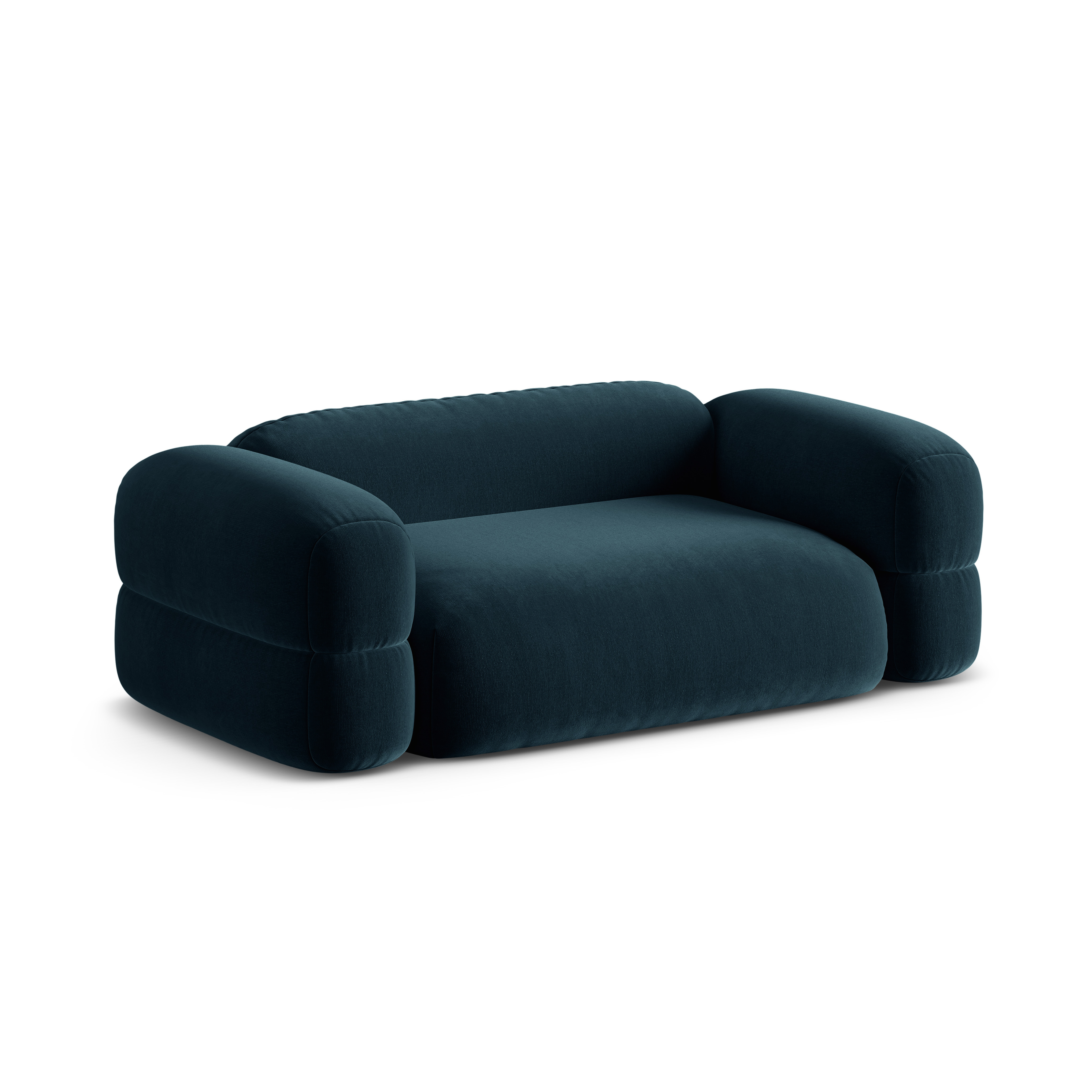 Sofa aksamitna 3-osobowa ROGER niebieski petrol