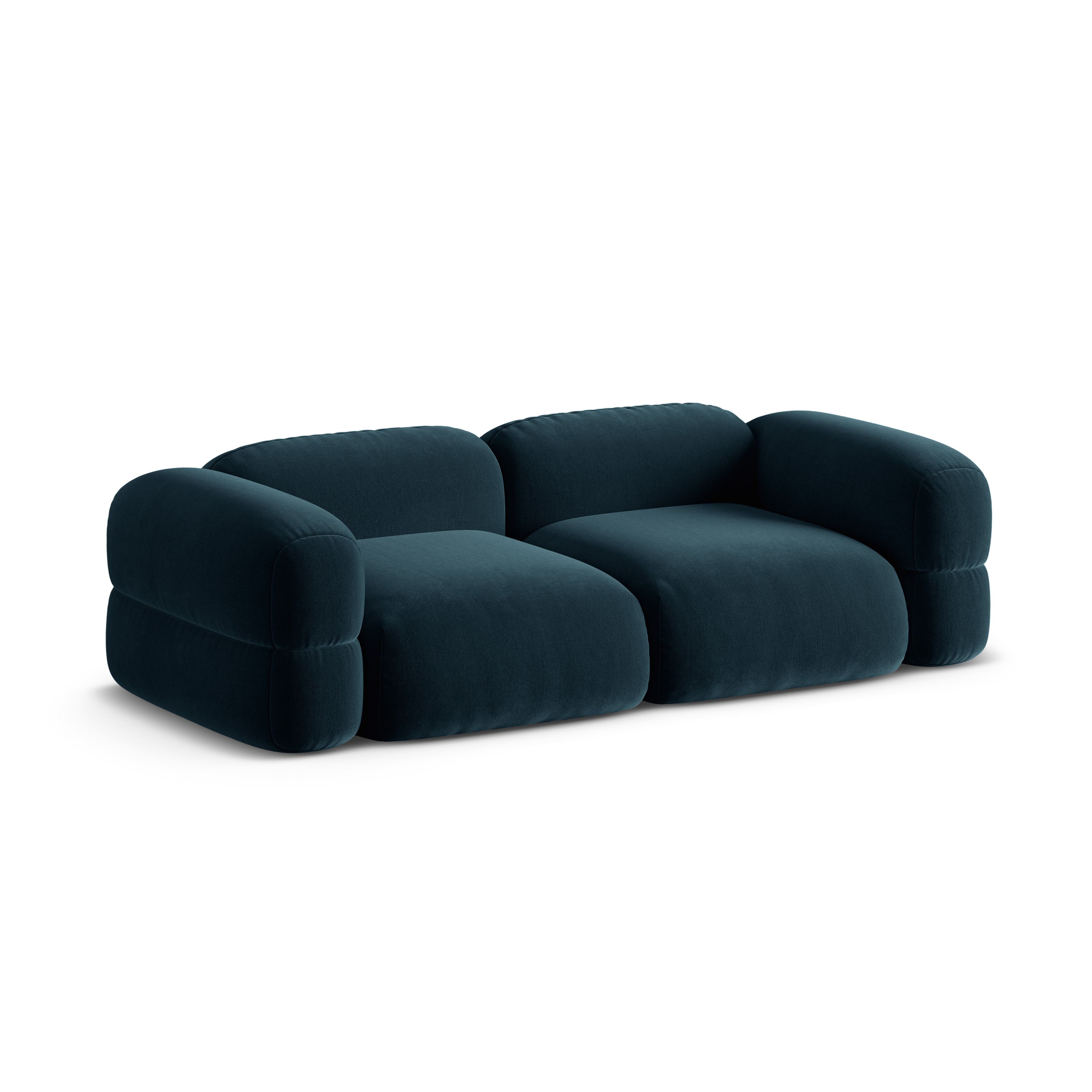 Sofa aksamitna 4-osobowa ROGER niebieski petrol