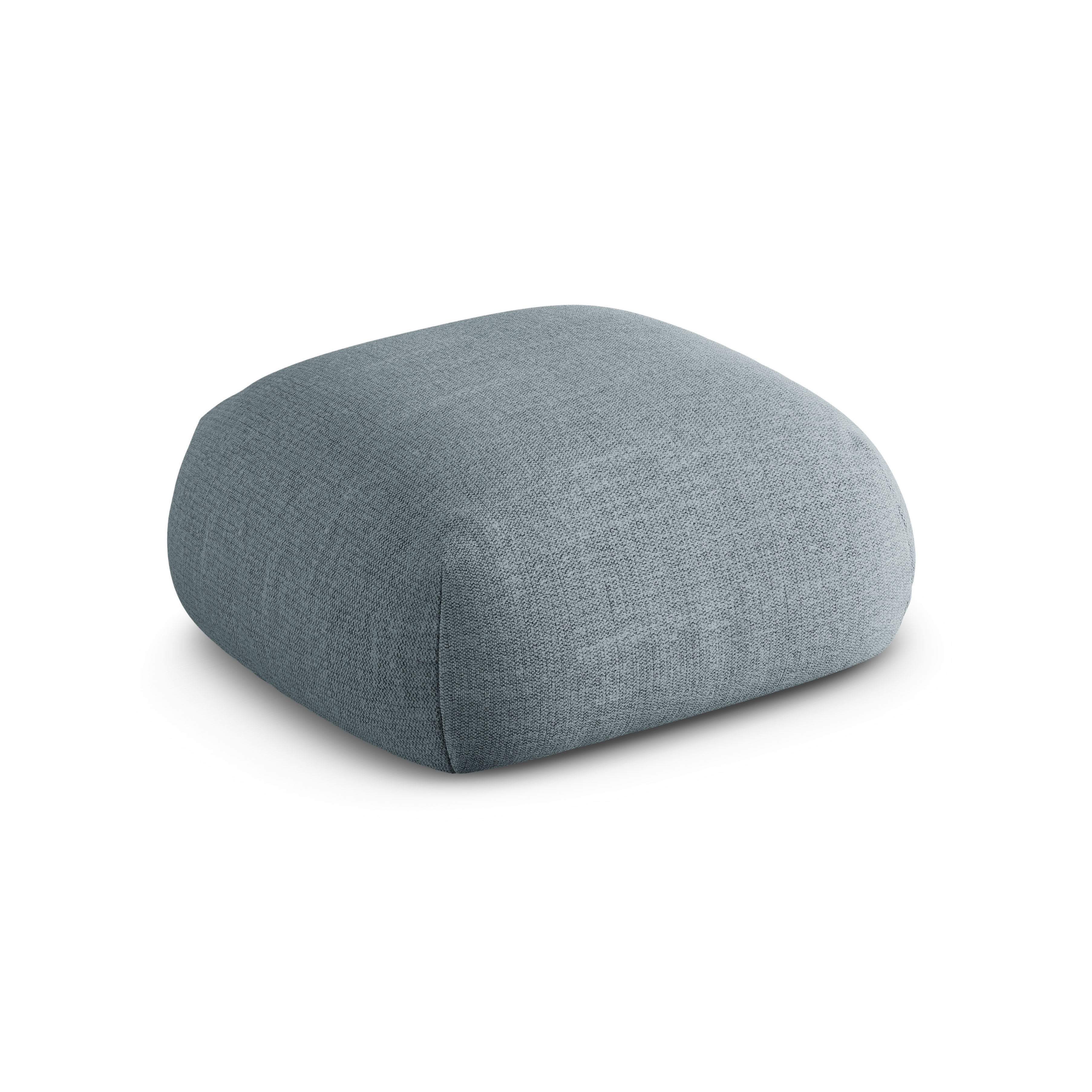 ROGER pouf in blue chenille
