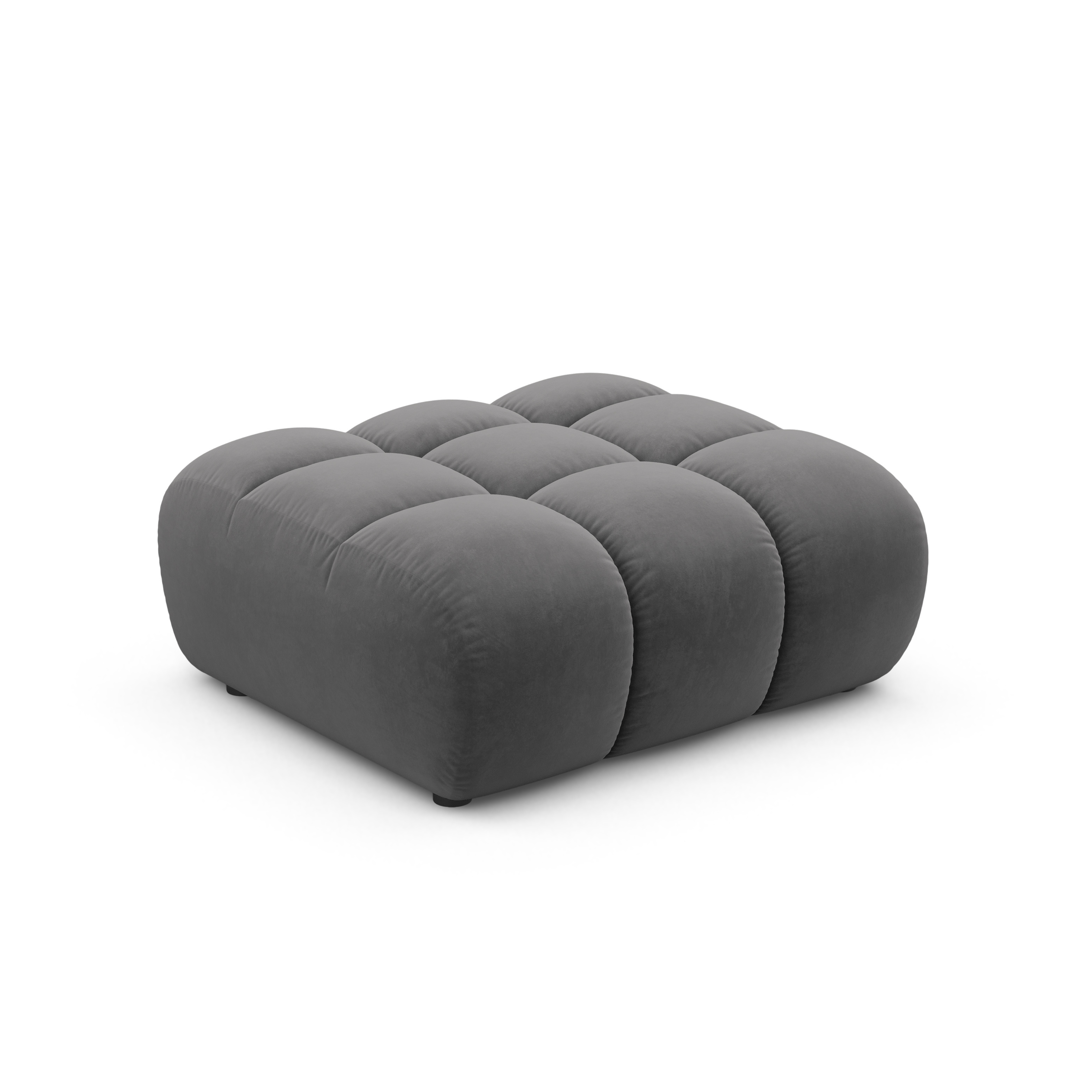 ASTRO gray velvet pouf