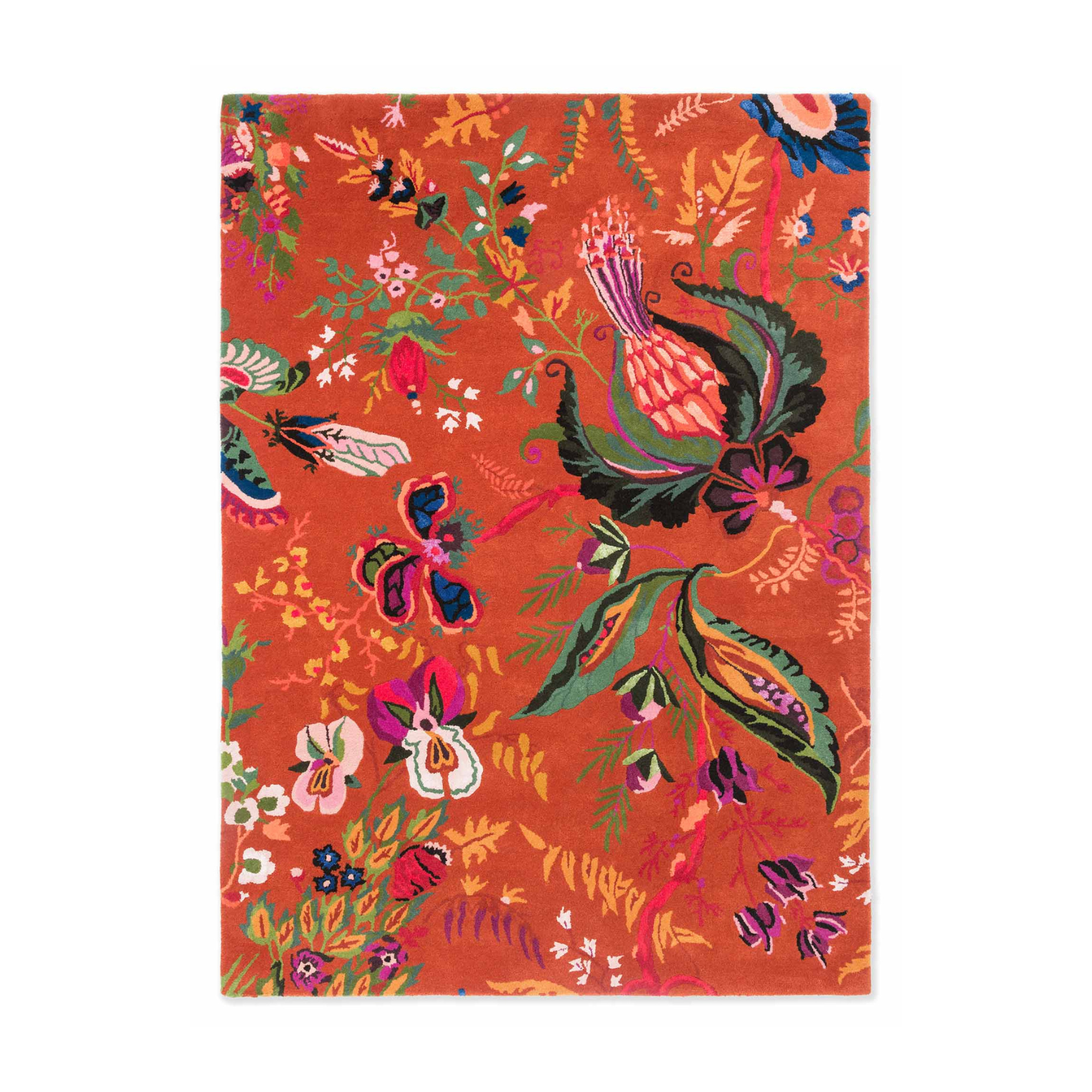 Wonderland Floral Amber Lapis rug red