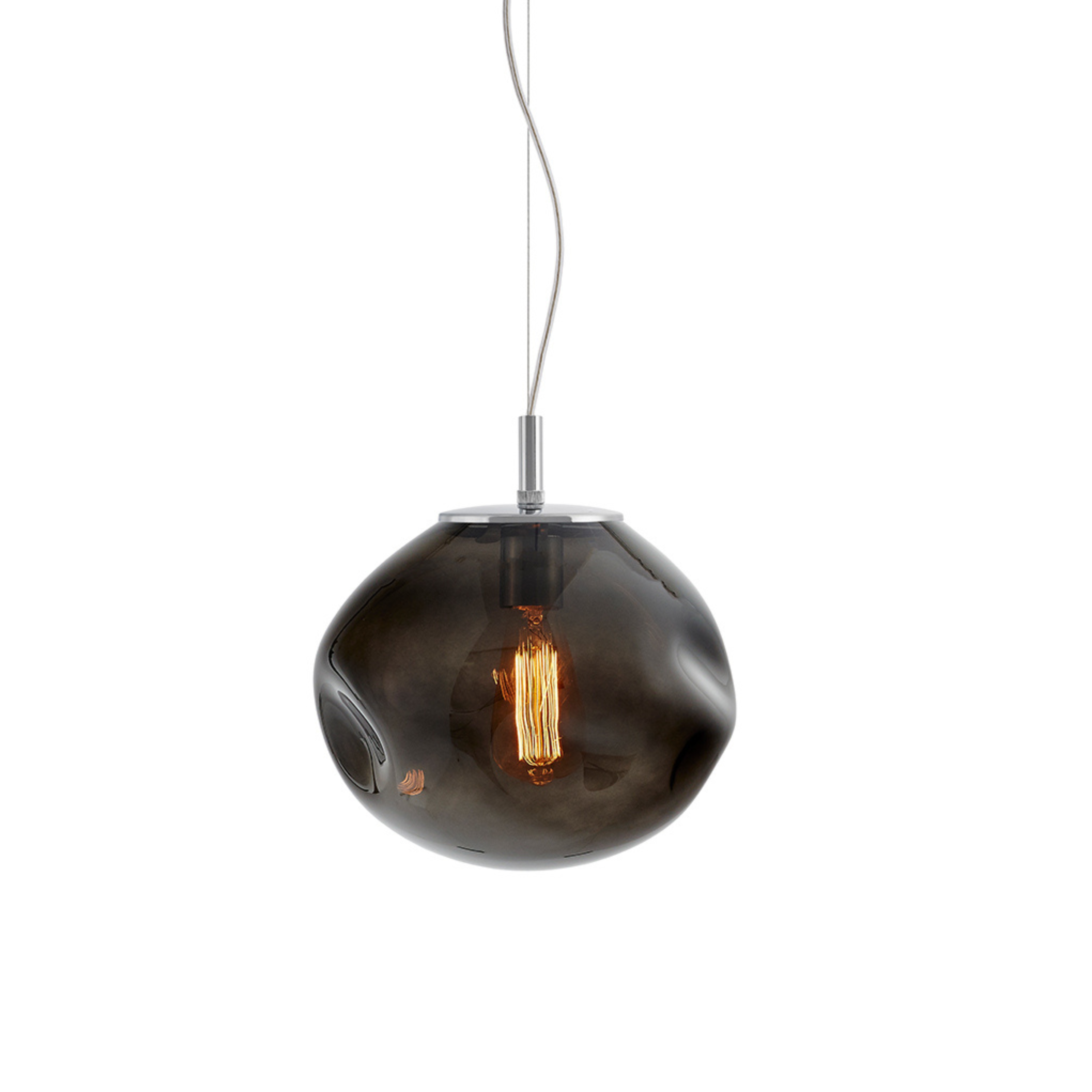 Lampa wisząca AVIA dymiony czarny ze srebrnym wykończeniem