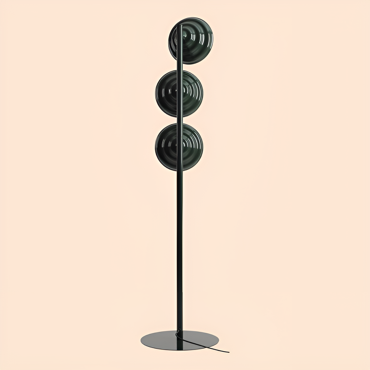 Floor lamp with regulation of shades green wave