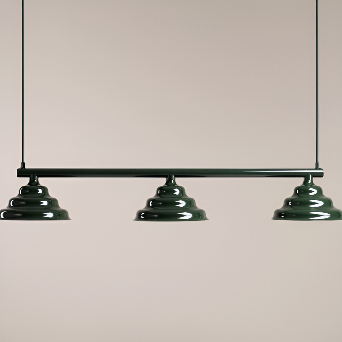 Hanging lamp wave green trio