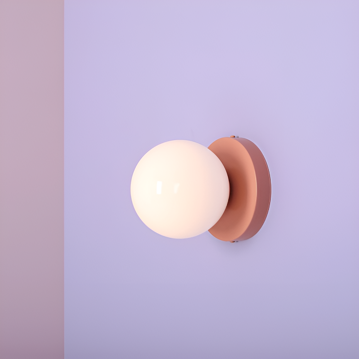 Ball Duo pink wall lamp