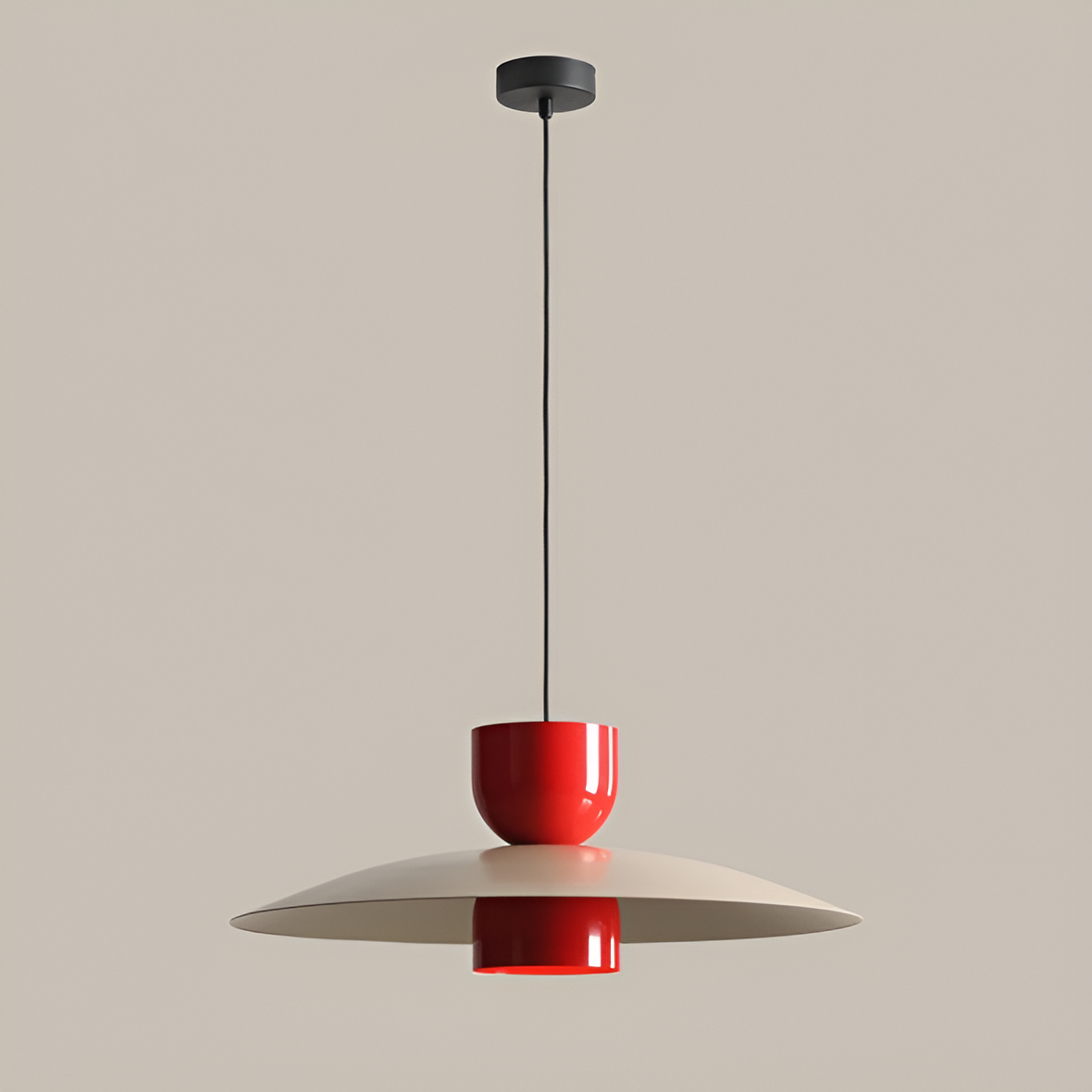 Lampa wisząca NUTTA beżowy z czerwonym