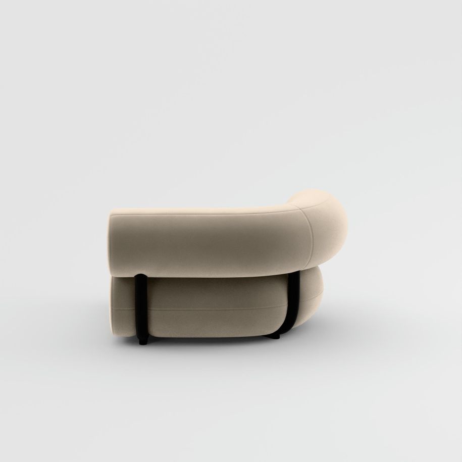 Fettmodulares Sofa - rechts gepolstertes Modul mit rechtsem Handel