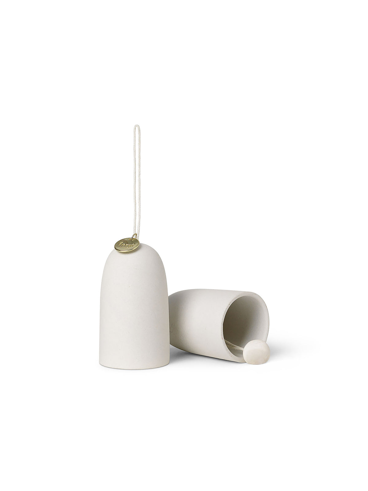 Zestaw dzwoneczków świątecznych BELL CERAMIC biały ze złotym