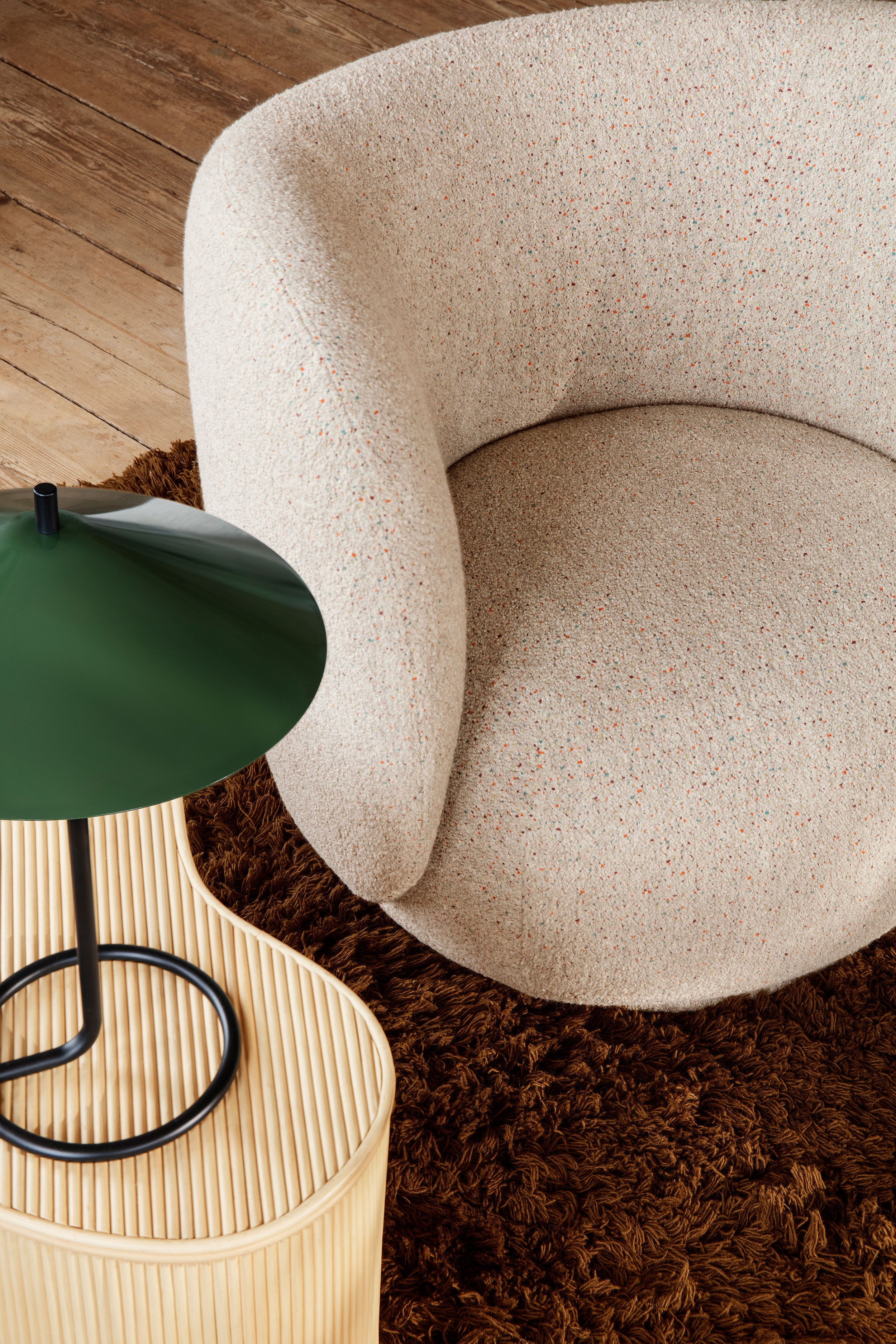Fotel obrotowy RICO LOUNGE Wool Boucle kremowy