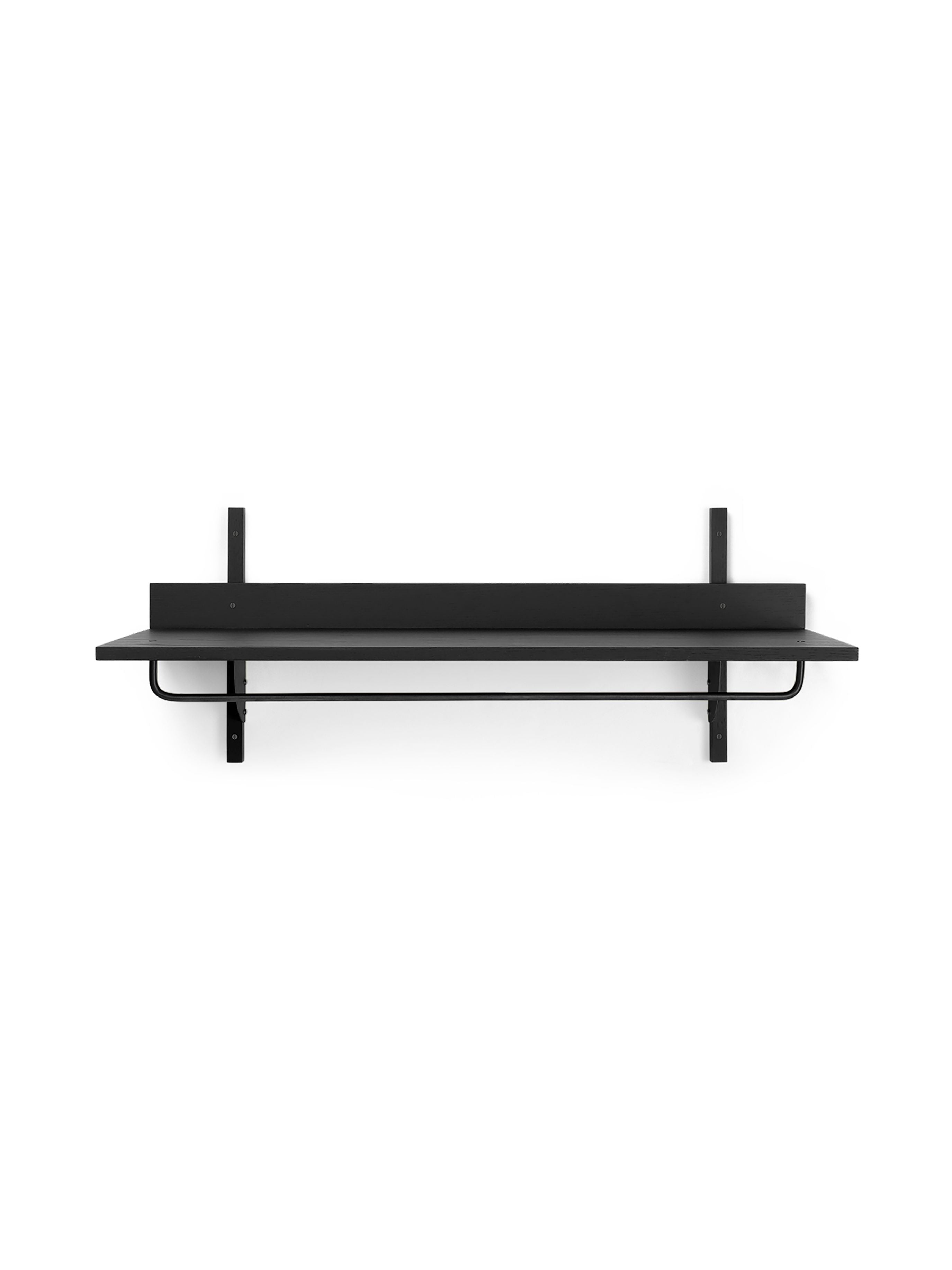 Półka z relingiem SECTOR RACK SHELF czarny fornir jesionowy