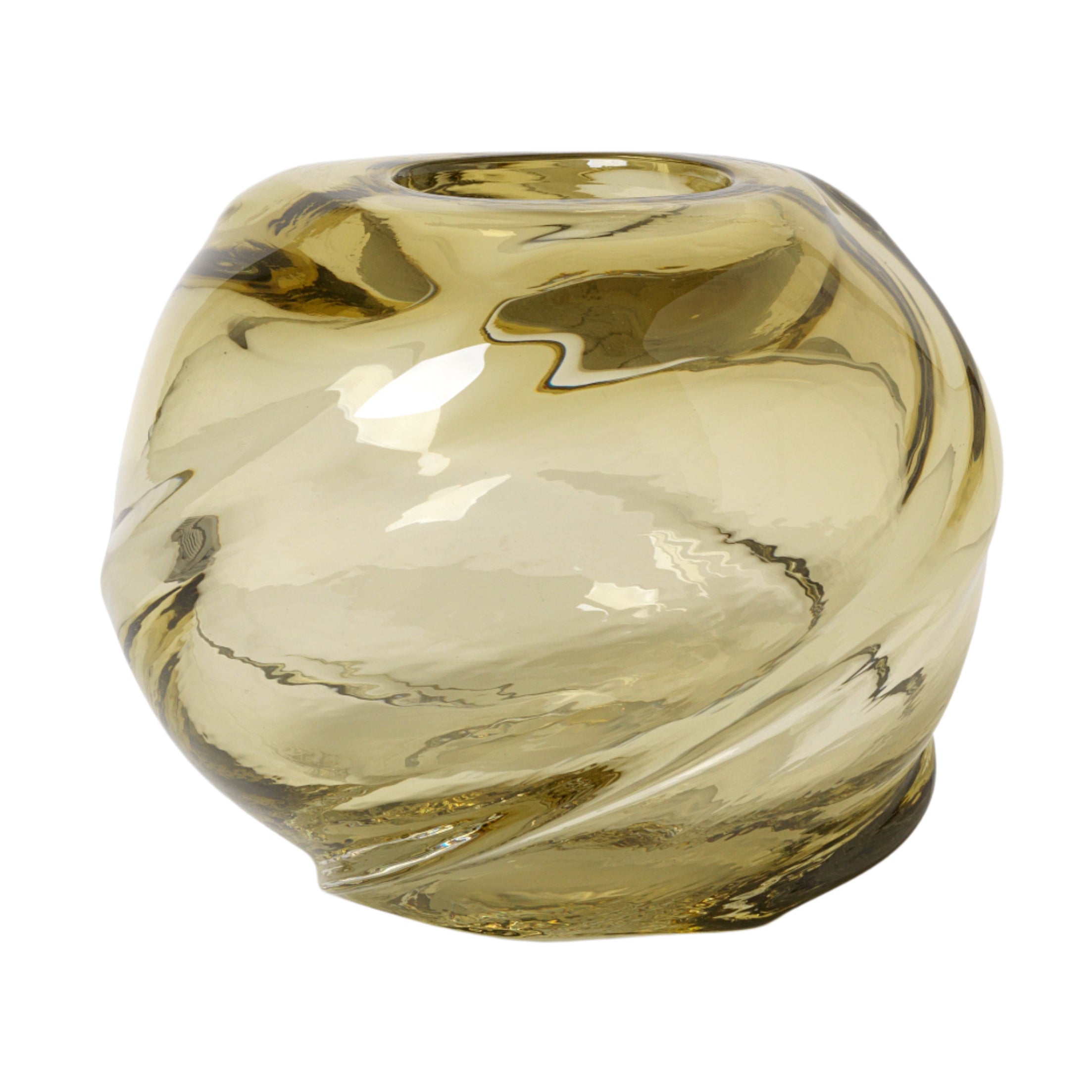 Wazon WATER ROUND SWIRL jasnożółty