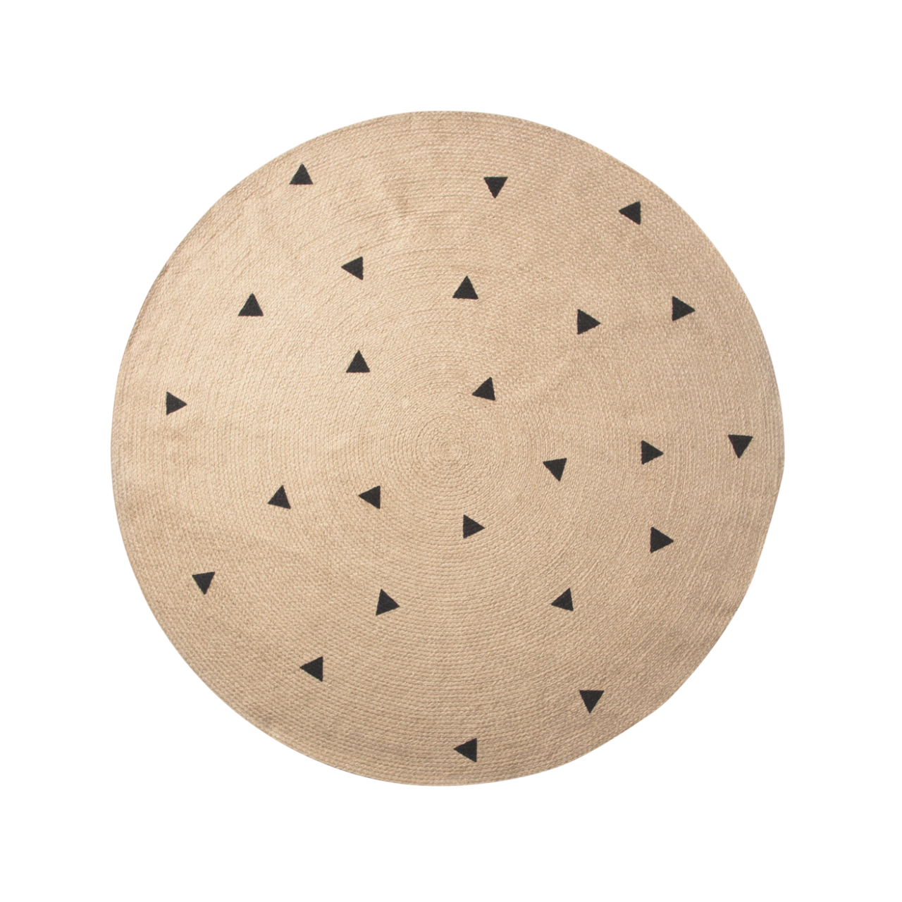 Jute rug in BLACK TRIANGLES design
