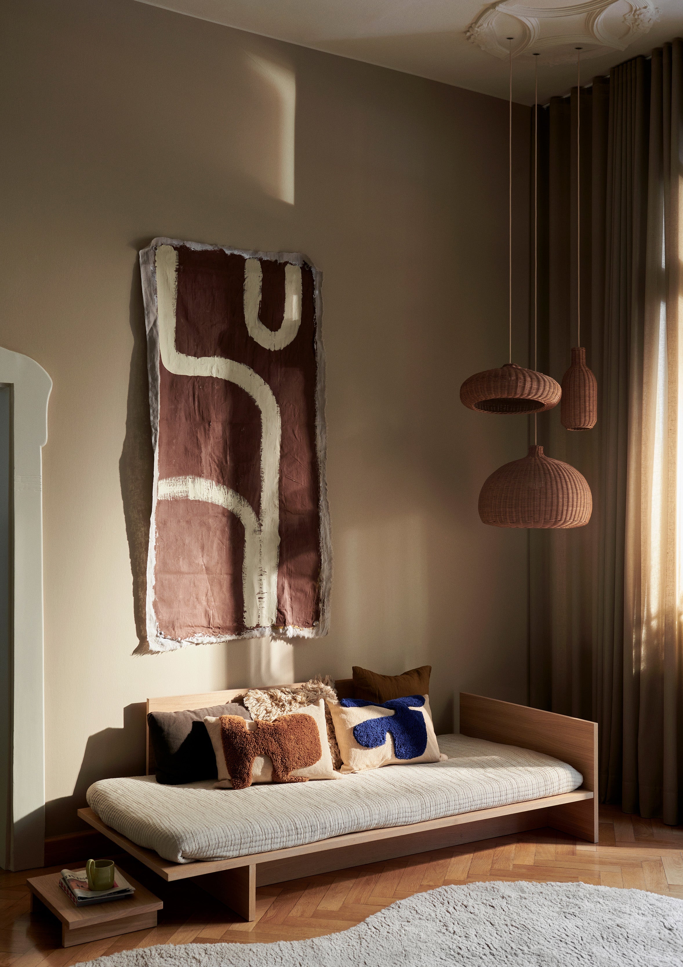Lagen Sie Kissen beige mit Karamellkissen
