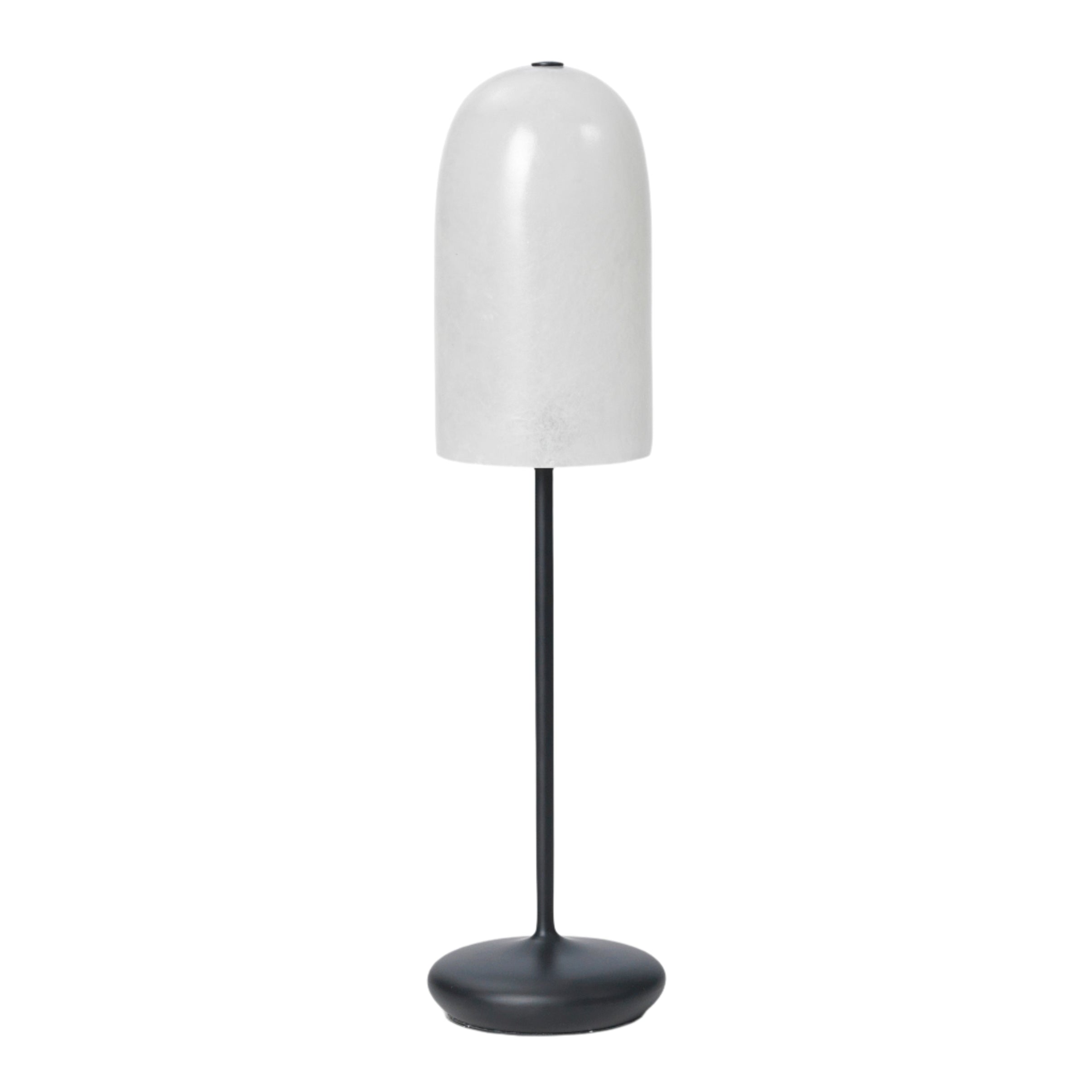 Lampa stołowa GRY biały klosz z czarną podstawą