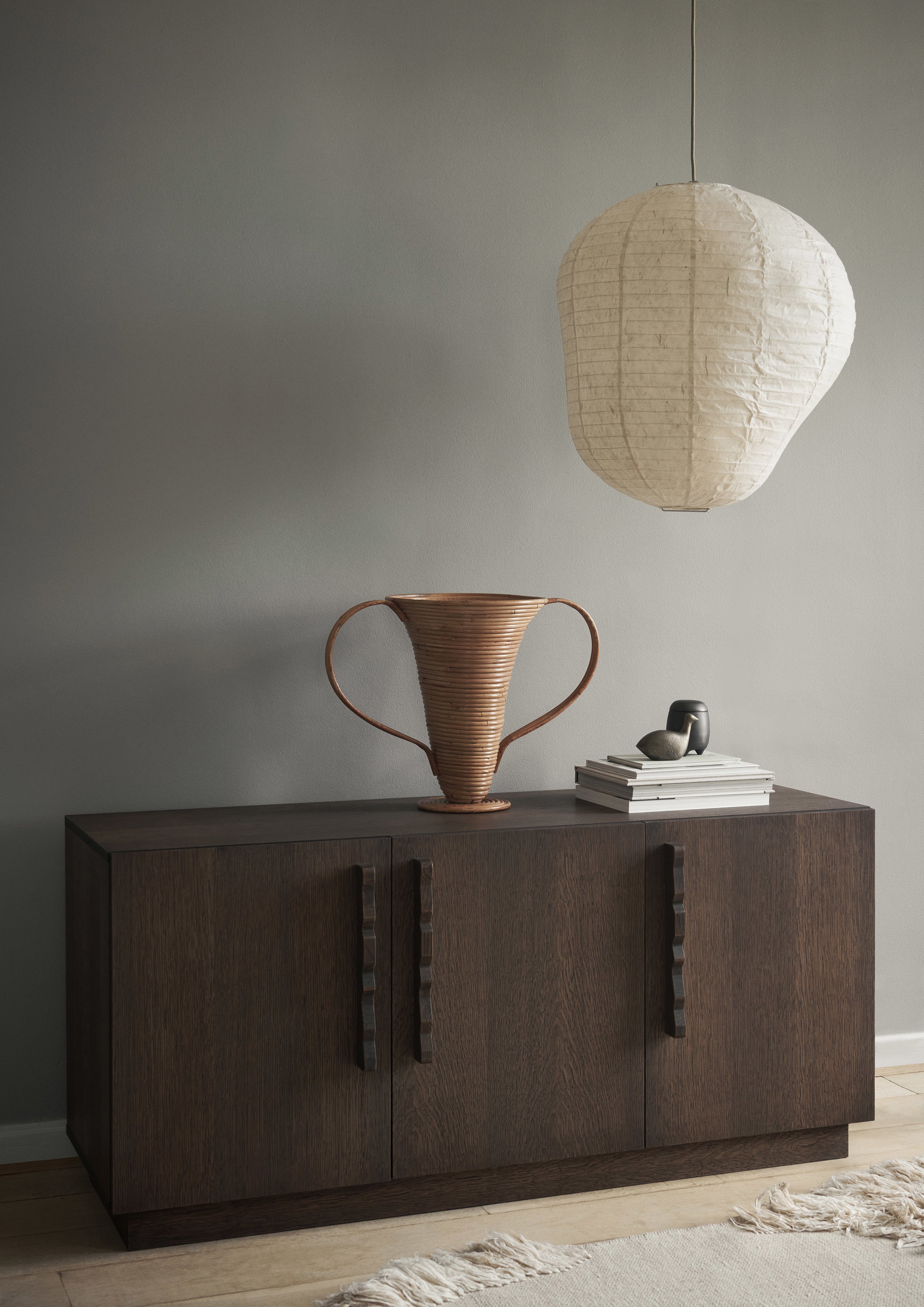 Wazon AMPHORA ciemnobrązowy rattan