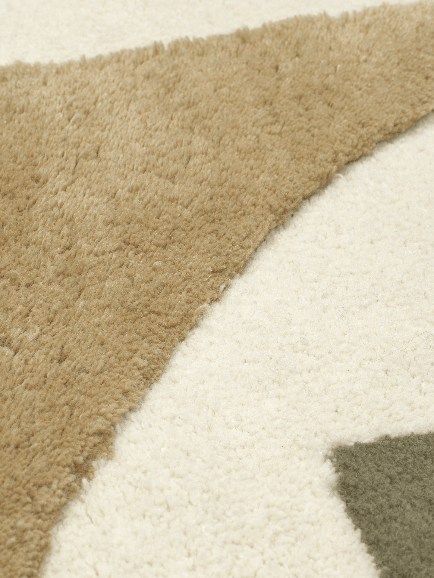 BLOCO Teppich grün mit beige