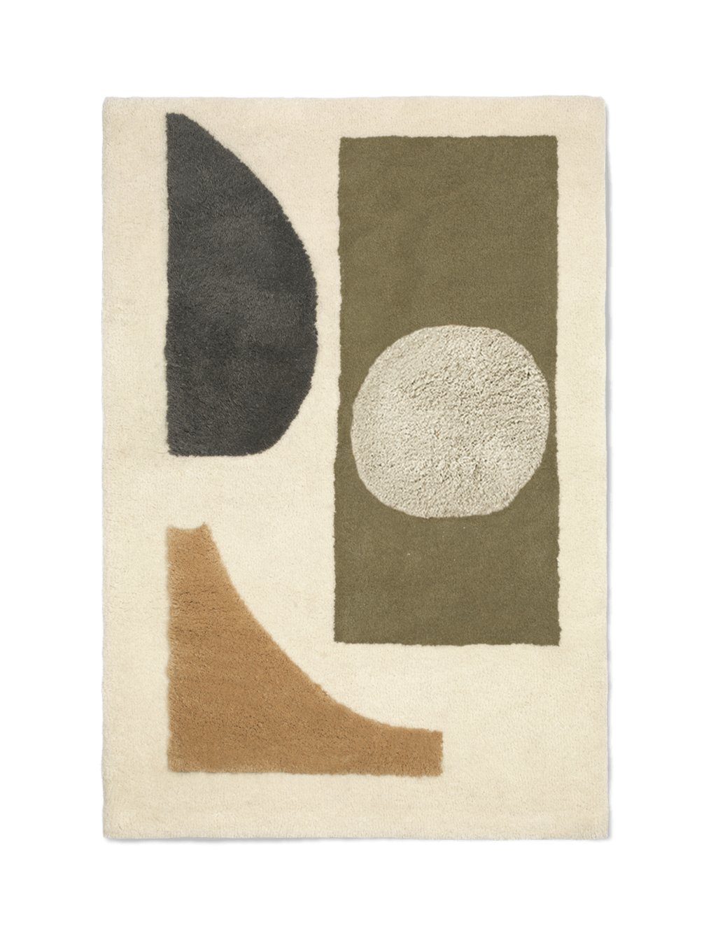 BLOCO Teppich grün mit beige
