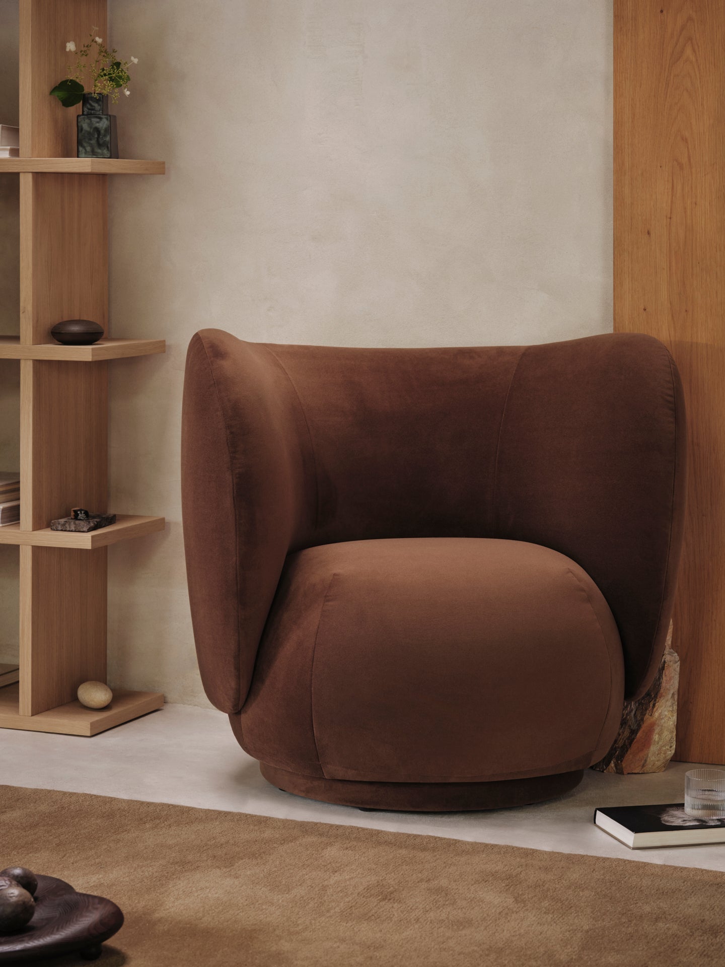 Fotel obrotowy RICO LOUNGE Rich Velvet rdzawy