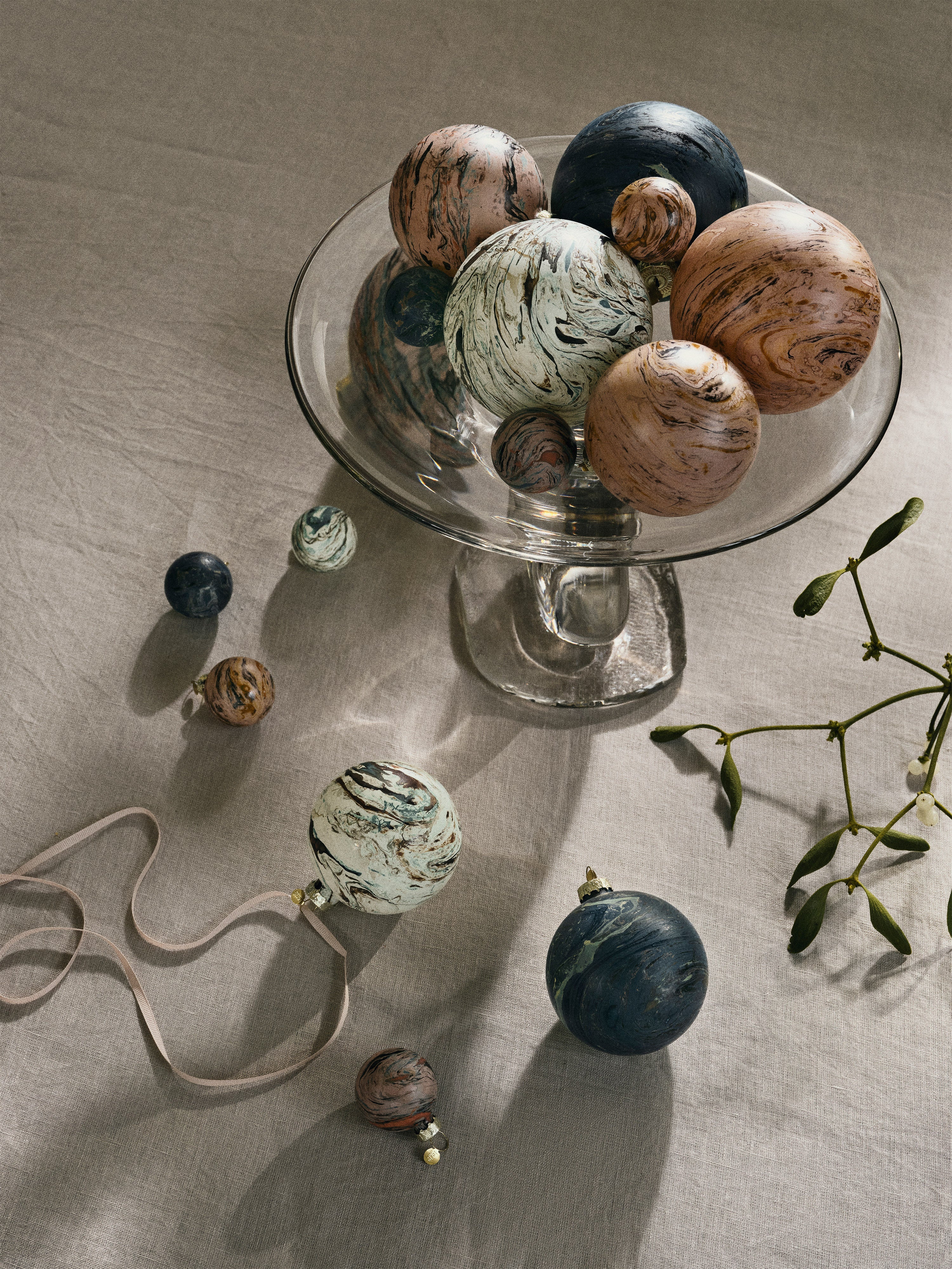 Farbe Marmor Baubles Set