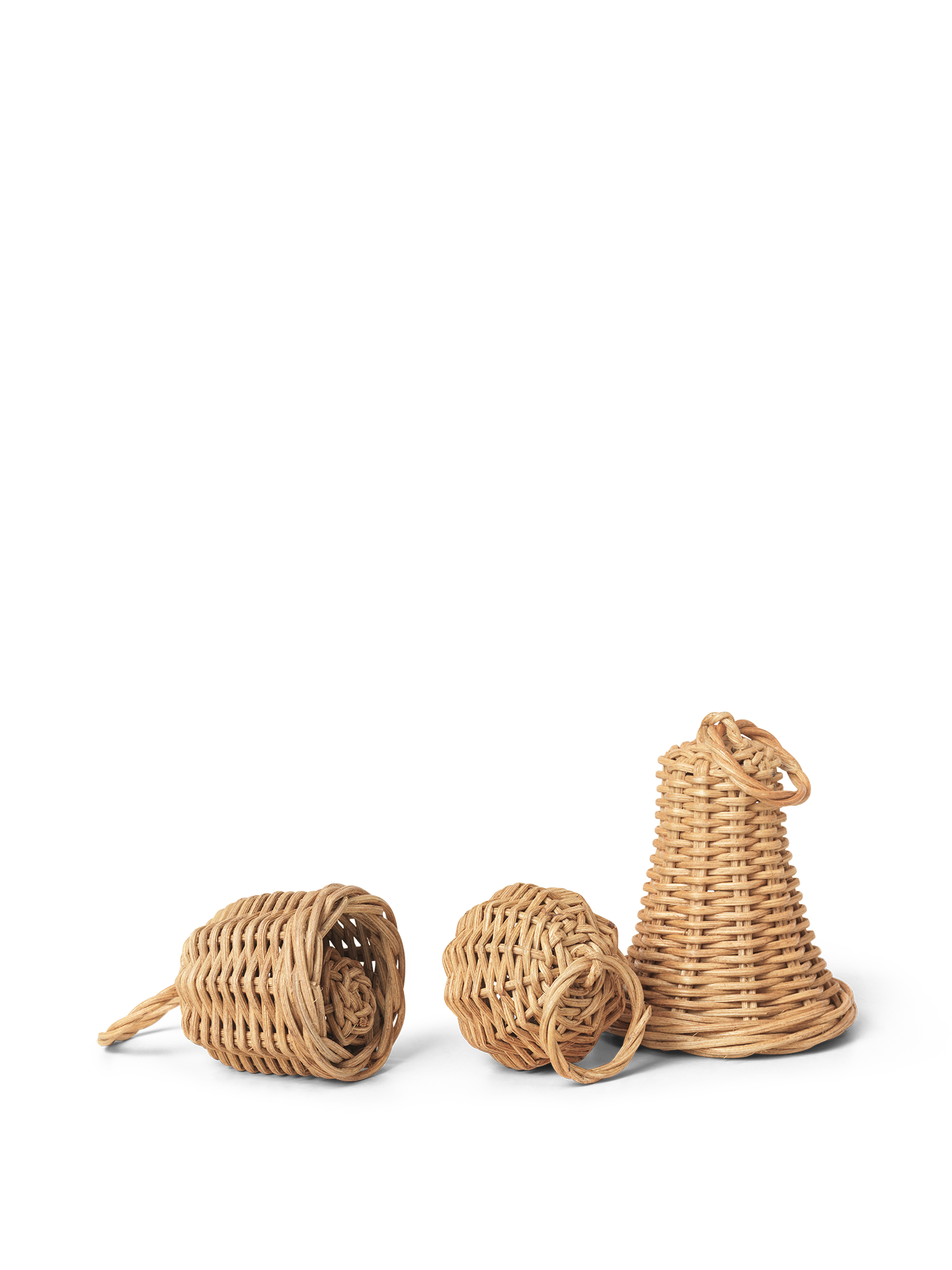 Zestaw bombek BELL pleciony rattan