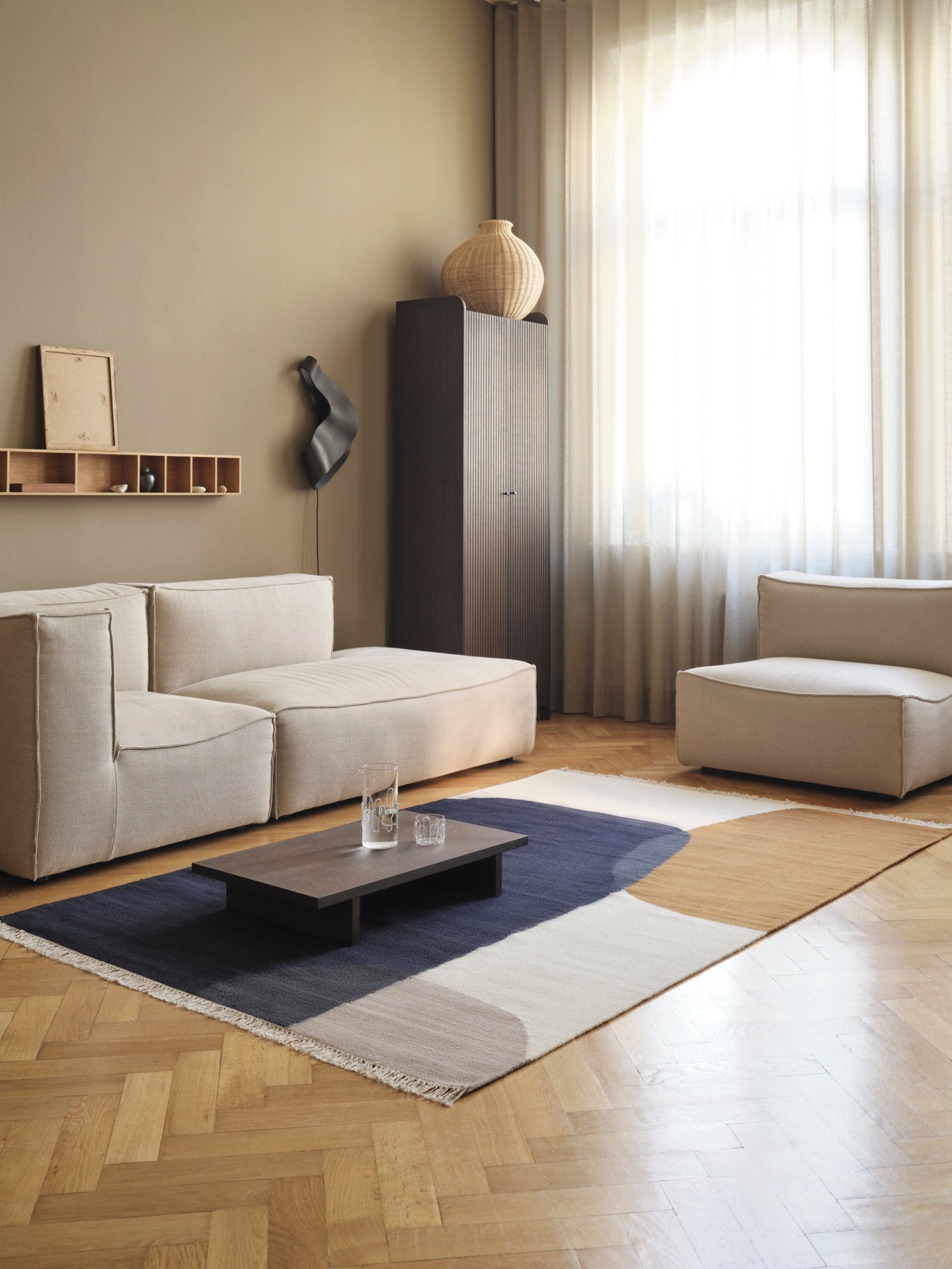 KONA LOW table, oiled oak plywood
