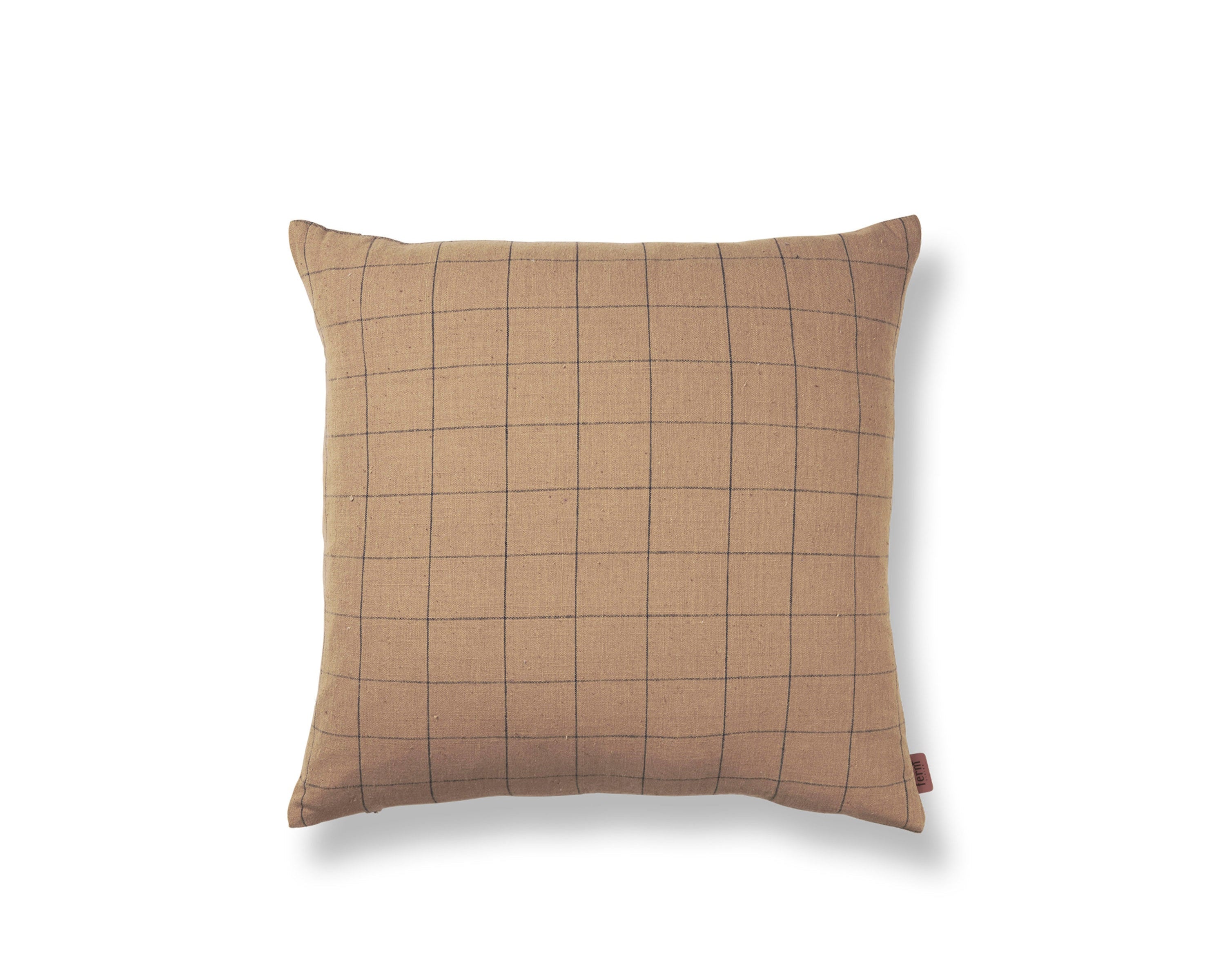 Dekokissen BROWN COTTON GRID braunes Karomuster