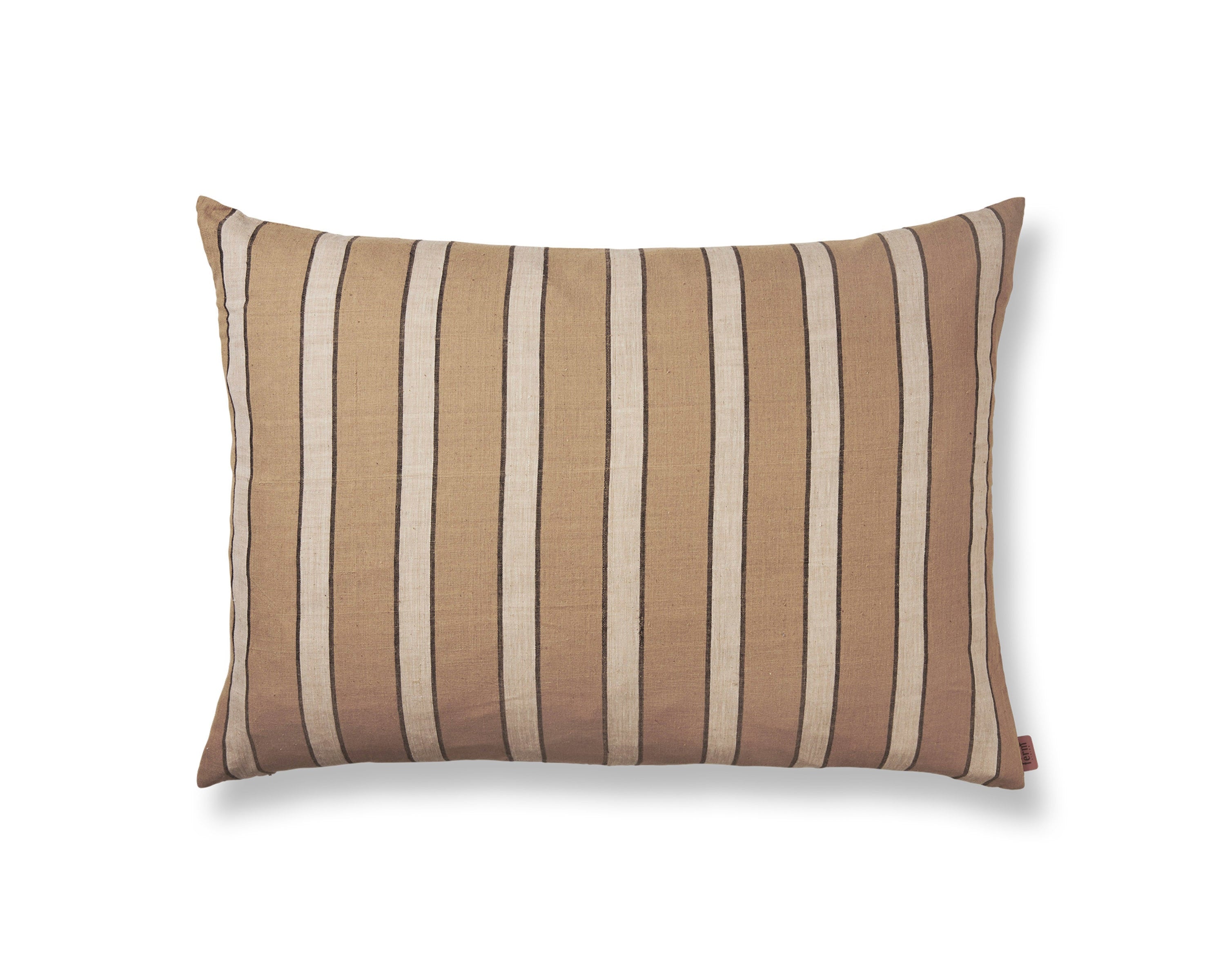 Poduszka dekoracyjna RECTANGLE BROWN COTTON STRIPE brązowe paski