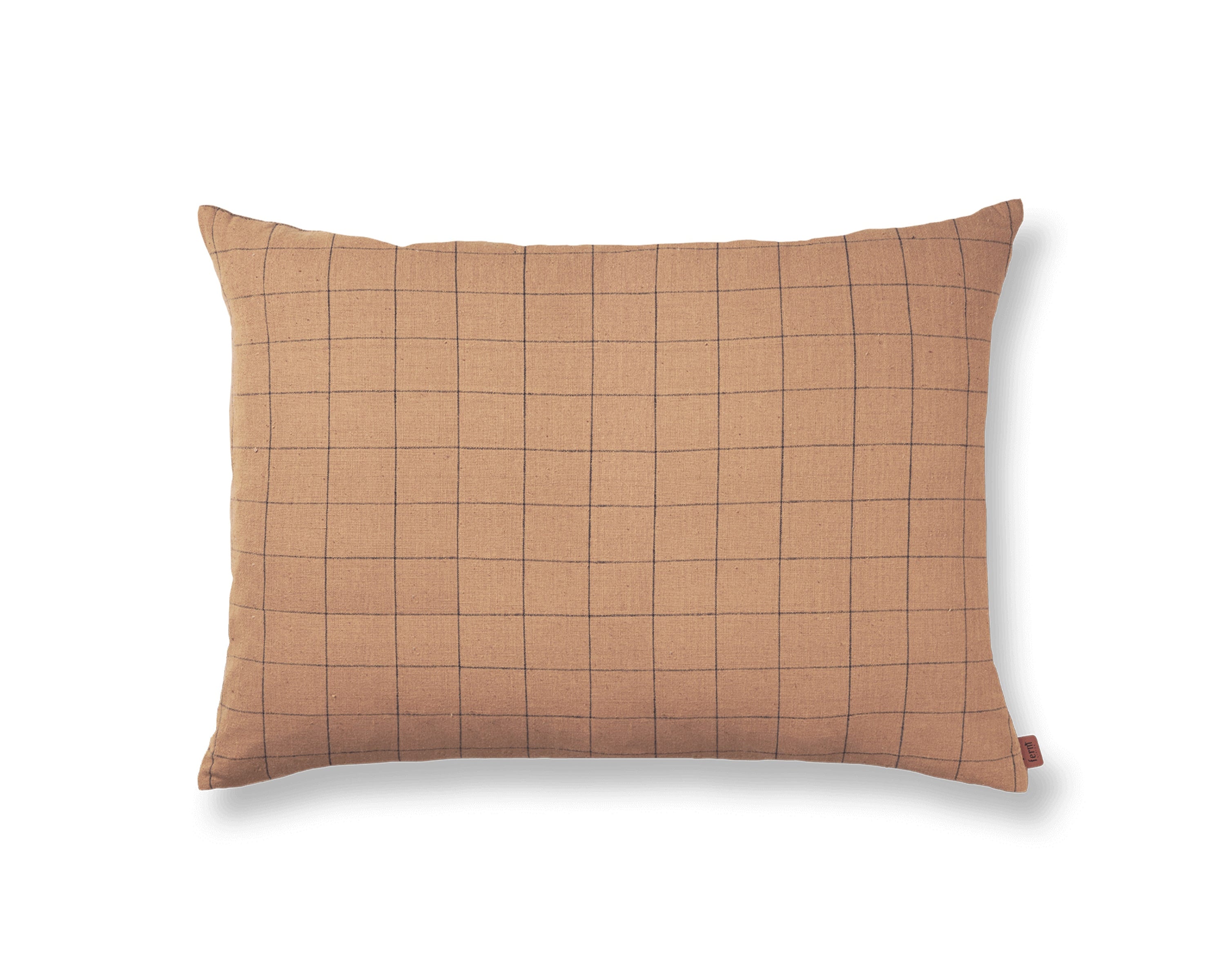 Poduszka dekoracyjna RECTANGLE COTTON GRID brązowa krata