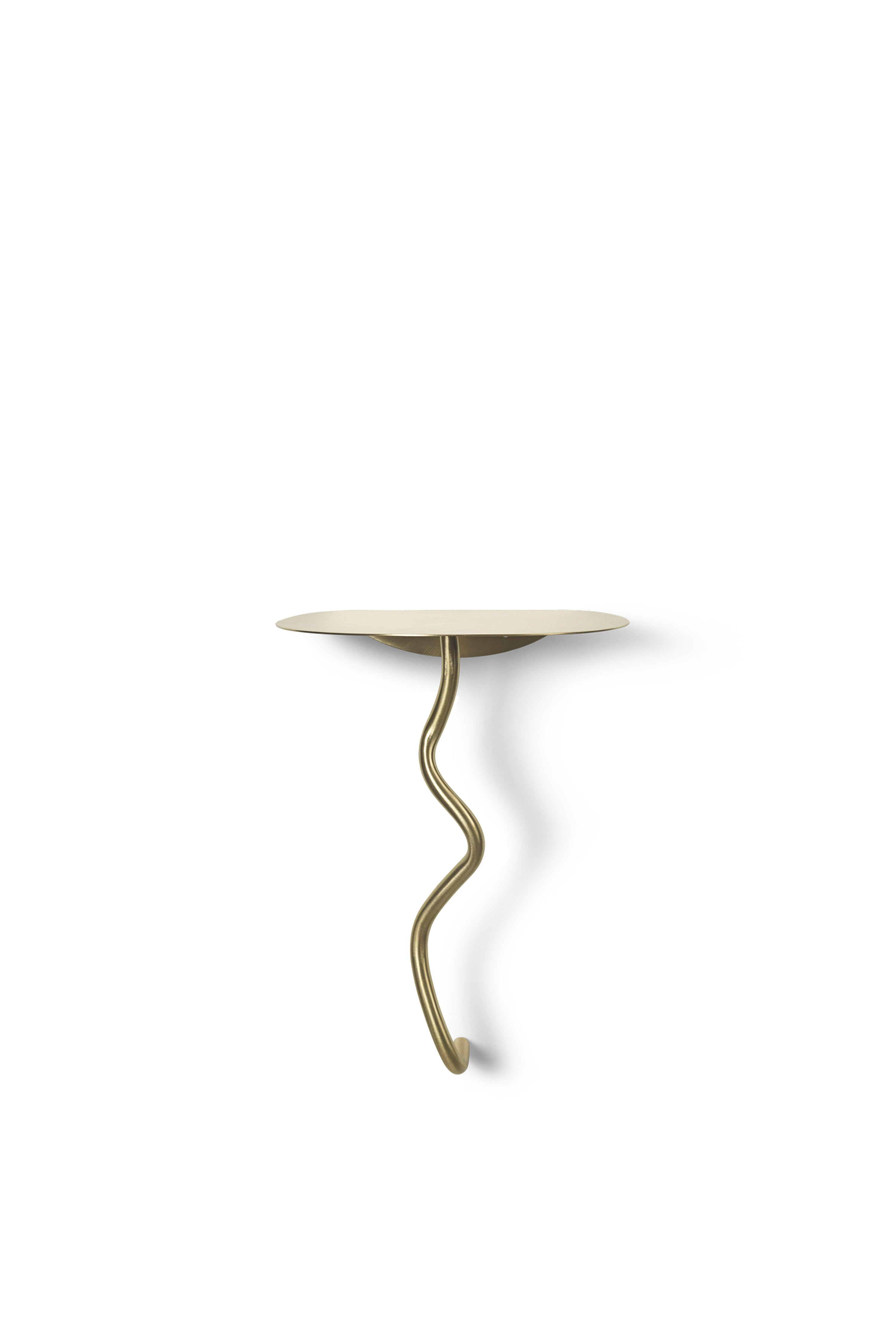 Curvature wall table brass