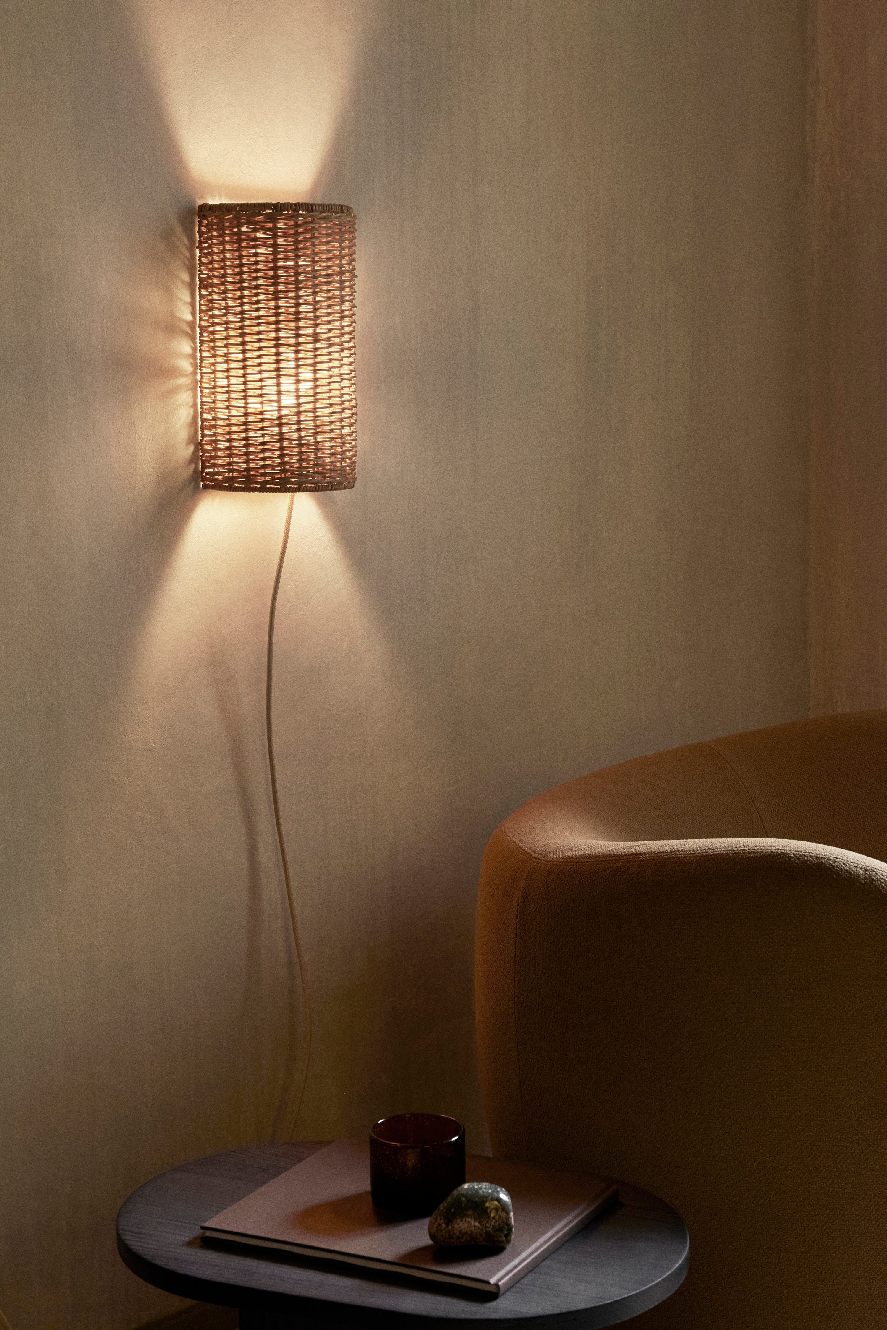 Dou Rattan Wandlampenschirm