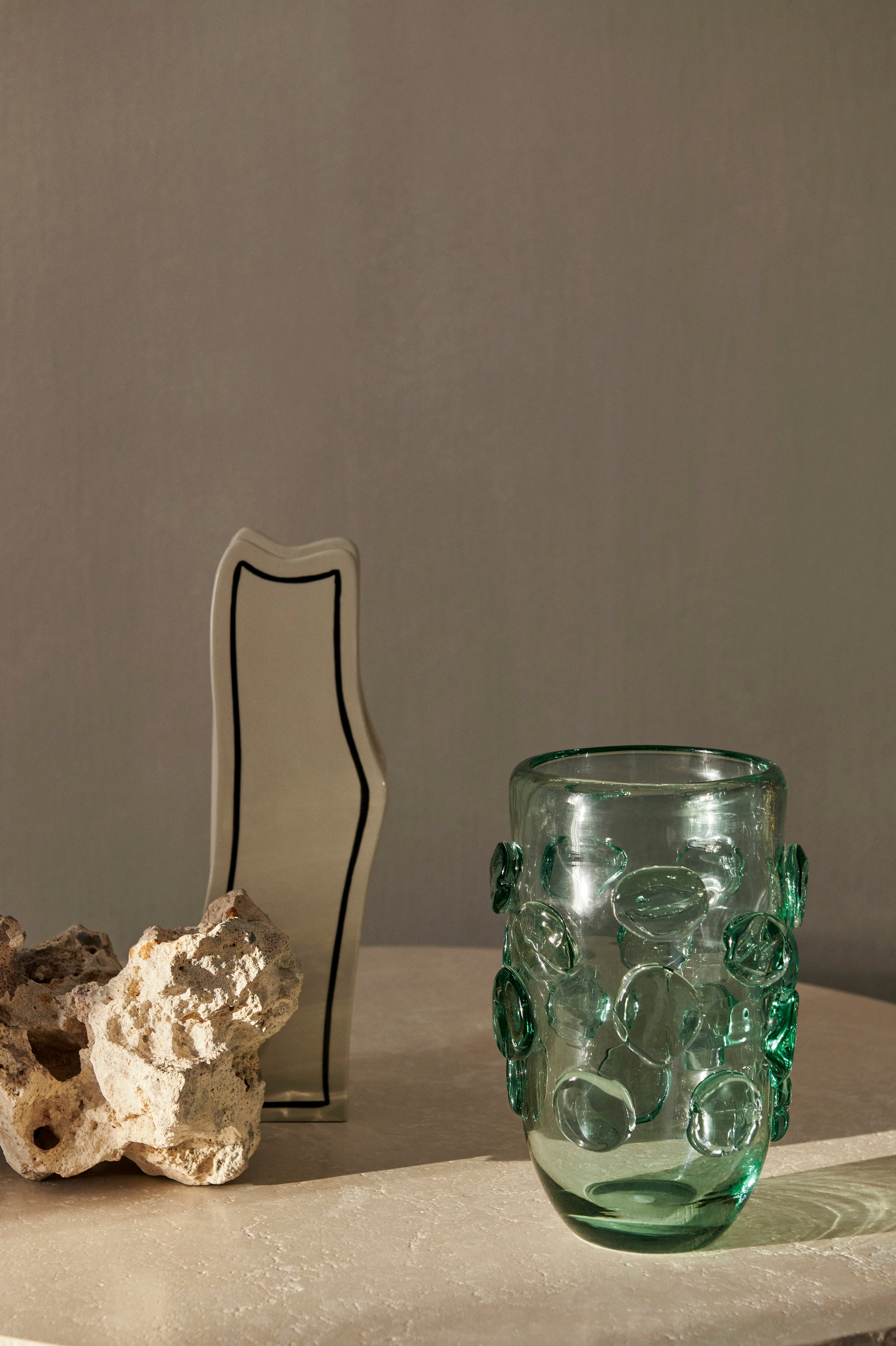 Wazon PASTE VASE SLIM złamana biel z czarnym wzorem