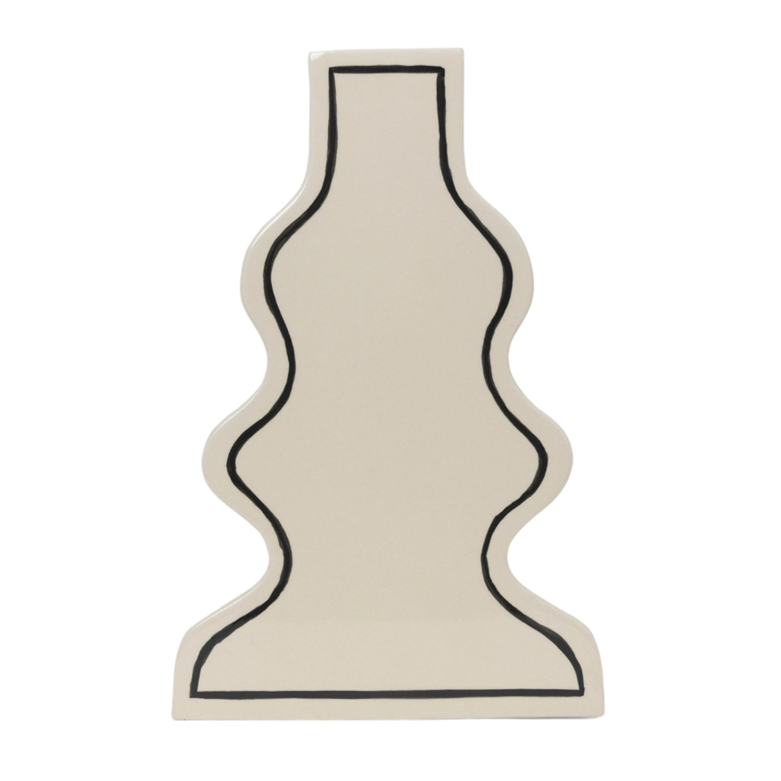 Wazon PASTE VASE CURVY złamana biel z czarnym wzorem
