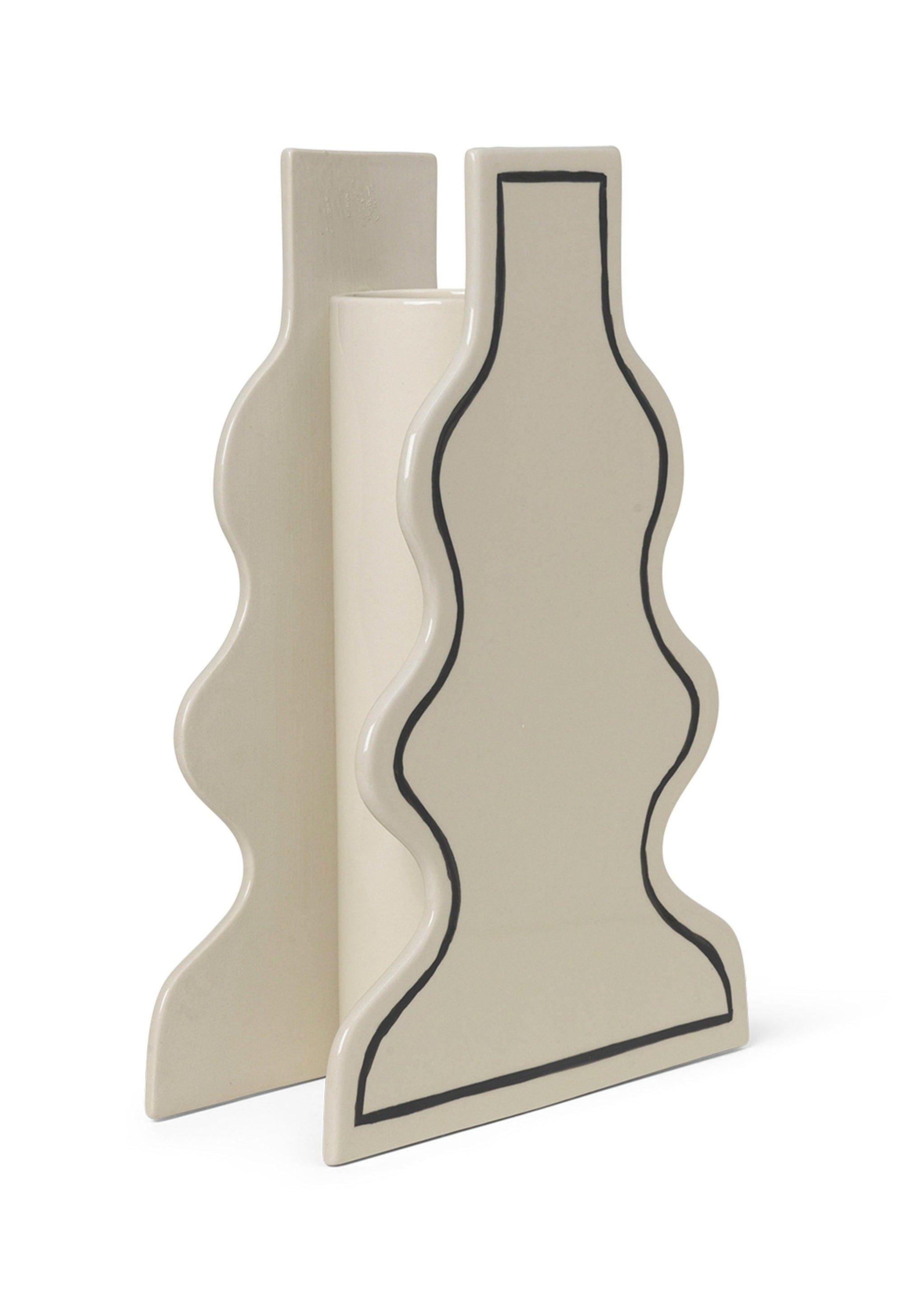 Wazon PASTE VASE CURVY złamana biel z czarnym wzorem