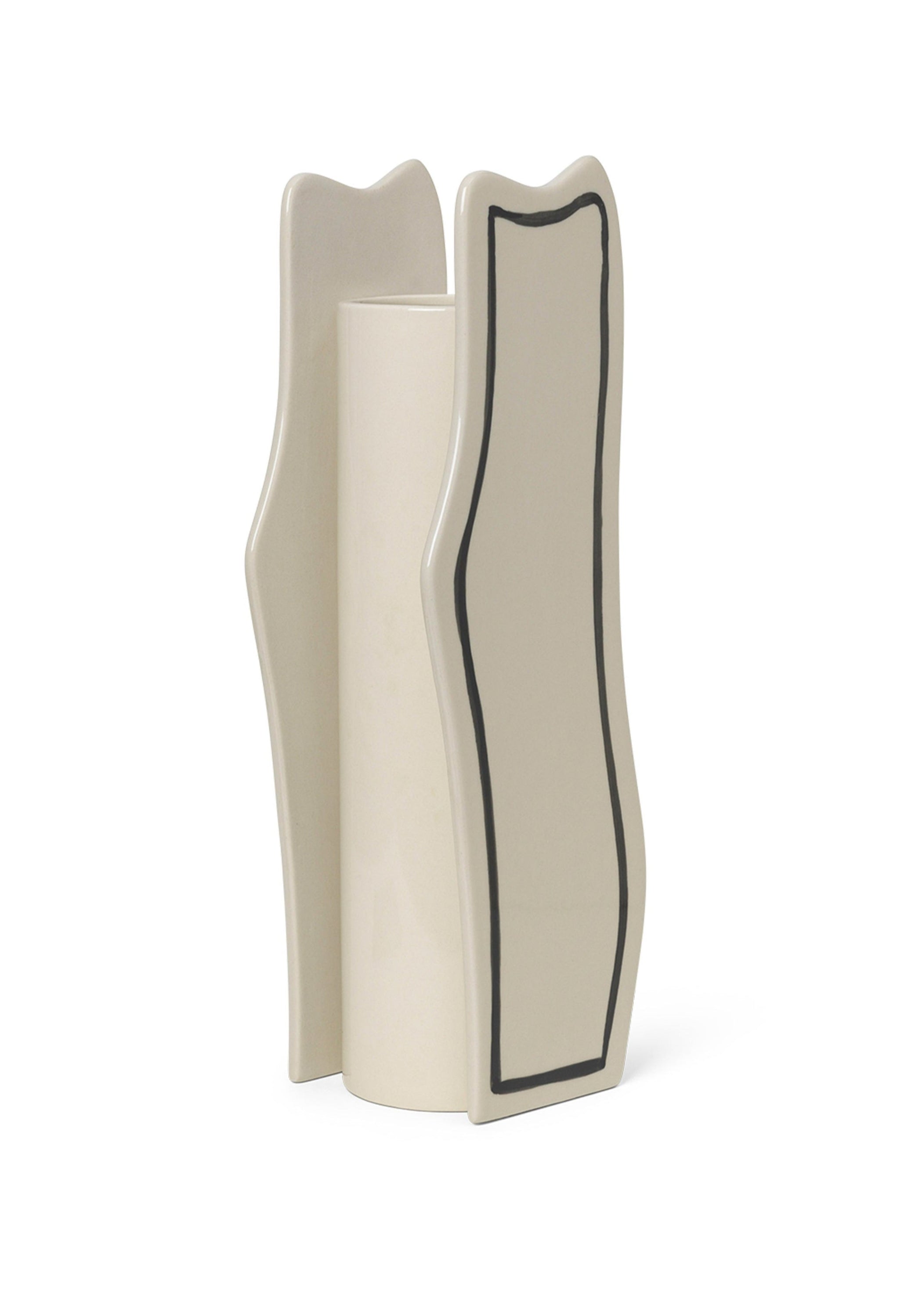 Wazon PASTE VASE SLIM złamana biel z czarnym wzorem