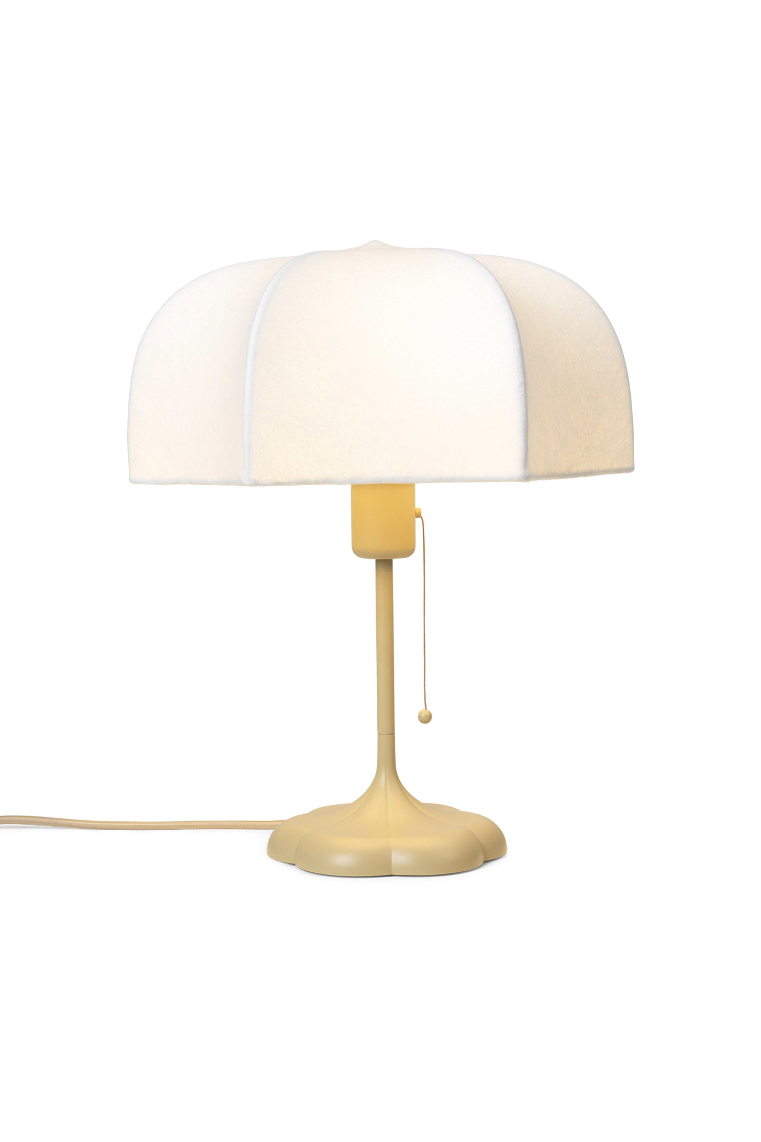 Lampa stołowa POEM biały z beżową podstawą